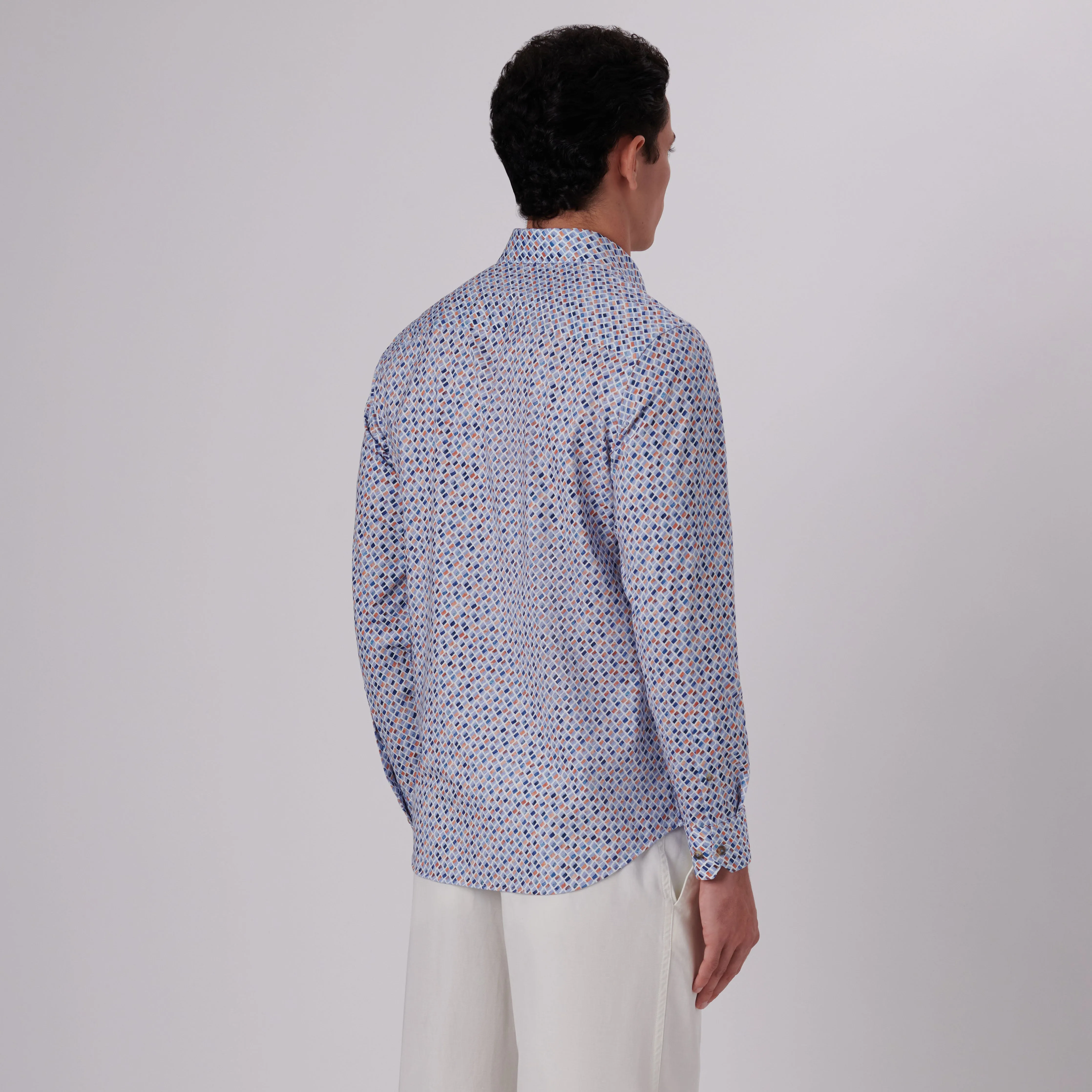 James Diamond Print OoohCotton Shirt sold by Bugatchi product image thumbnail 4
