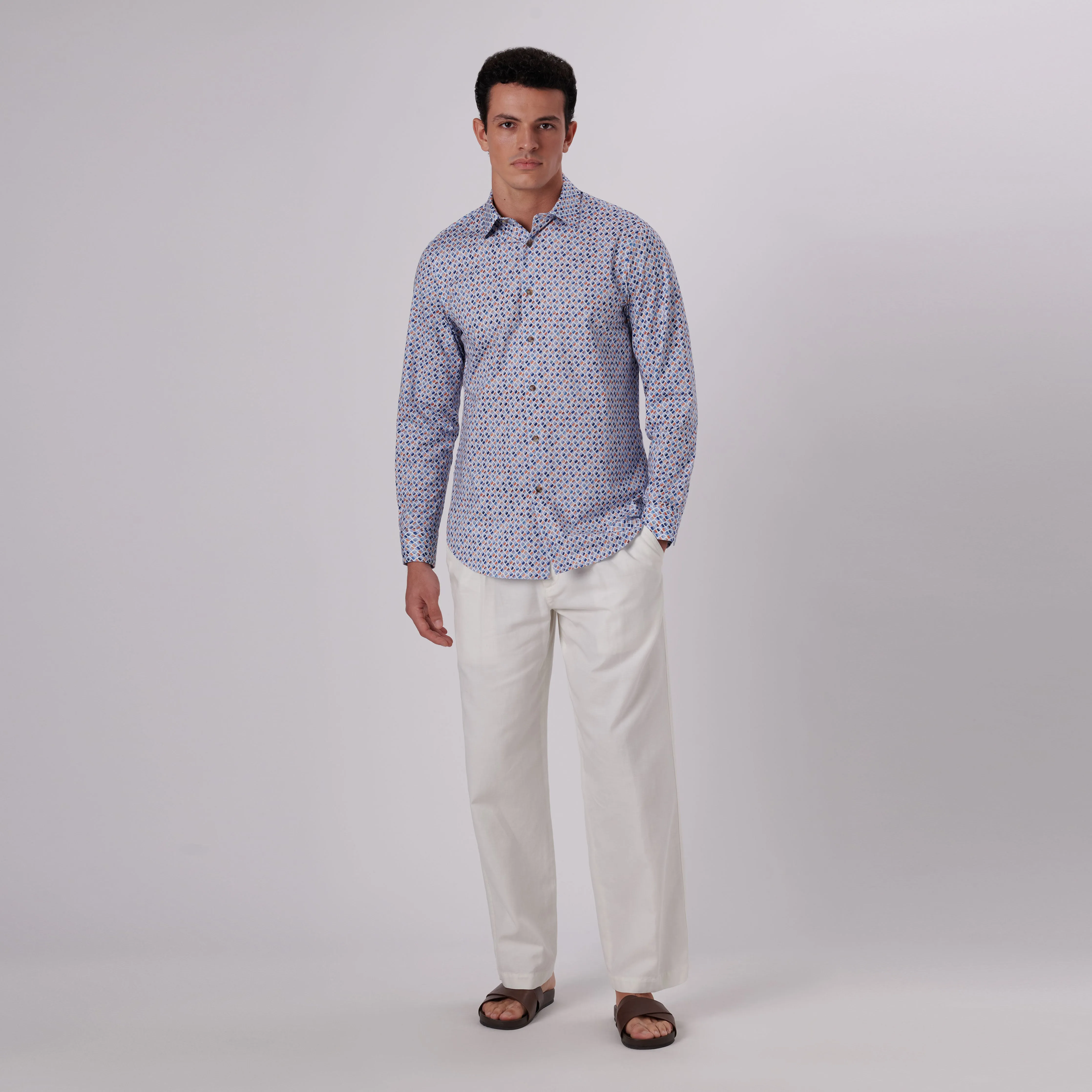 James Diamond Print OoohCotton Shirt sold by Bugatchi product image thumbnail 5