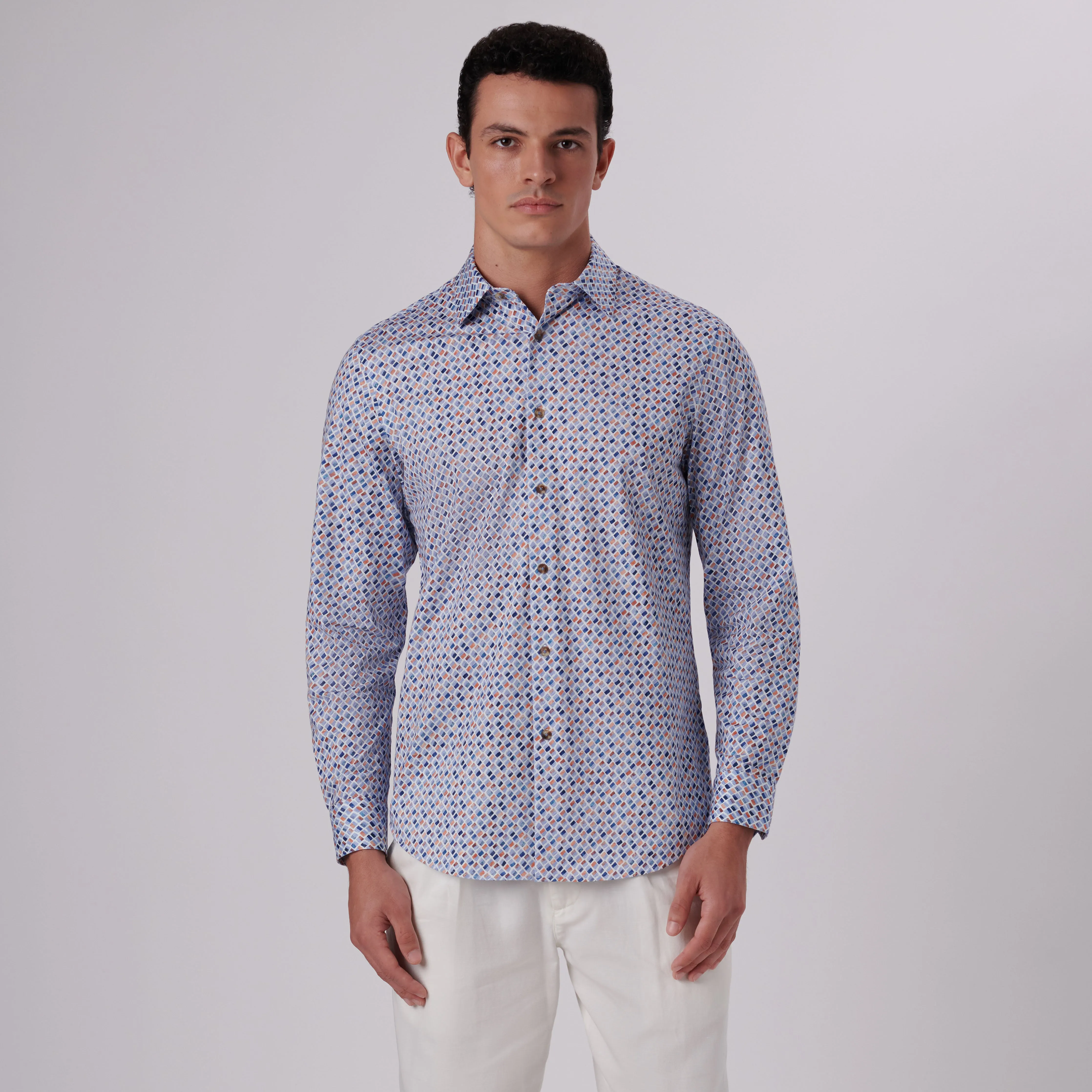 James Diamond Print OoohCotton Shirt sold by Bugatchi product image thumbnail 2