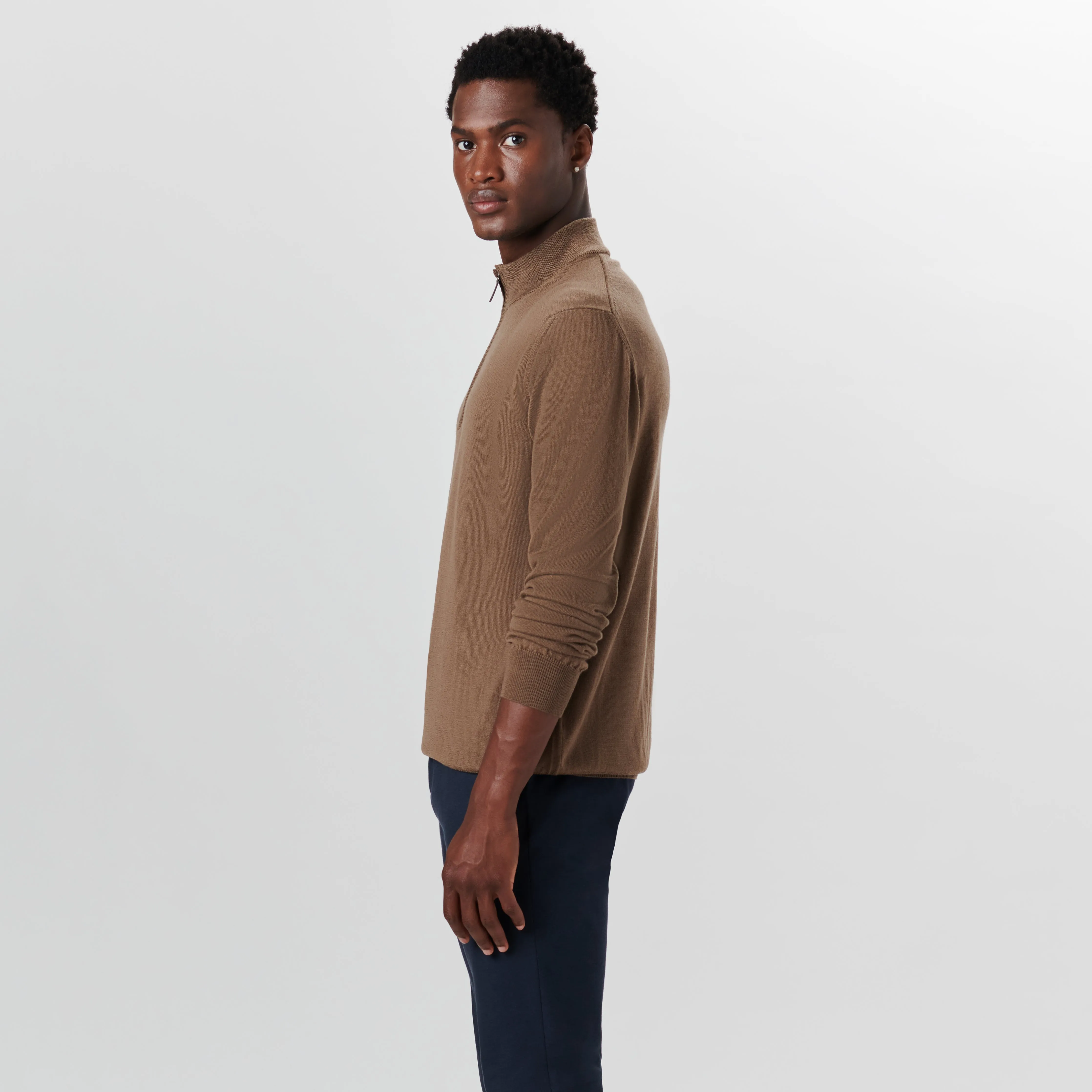 Super Merino Solid Quarter Zip Sweater sold by Bugatchi product image thumbnail 3