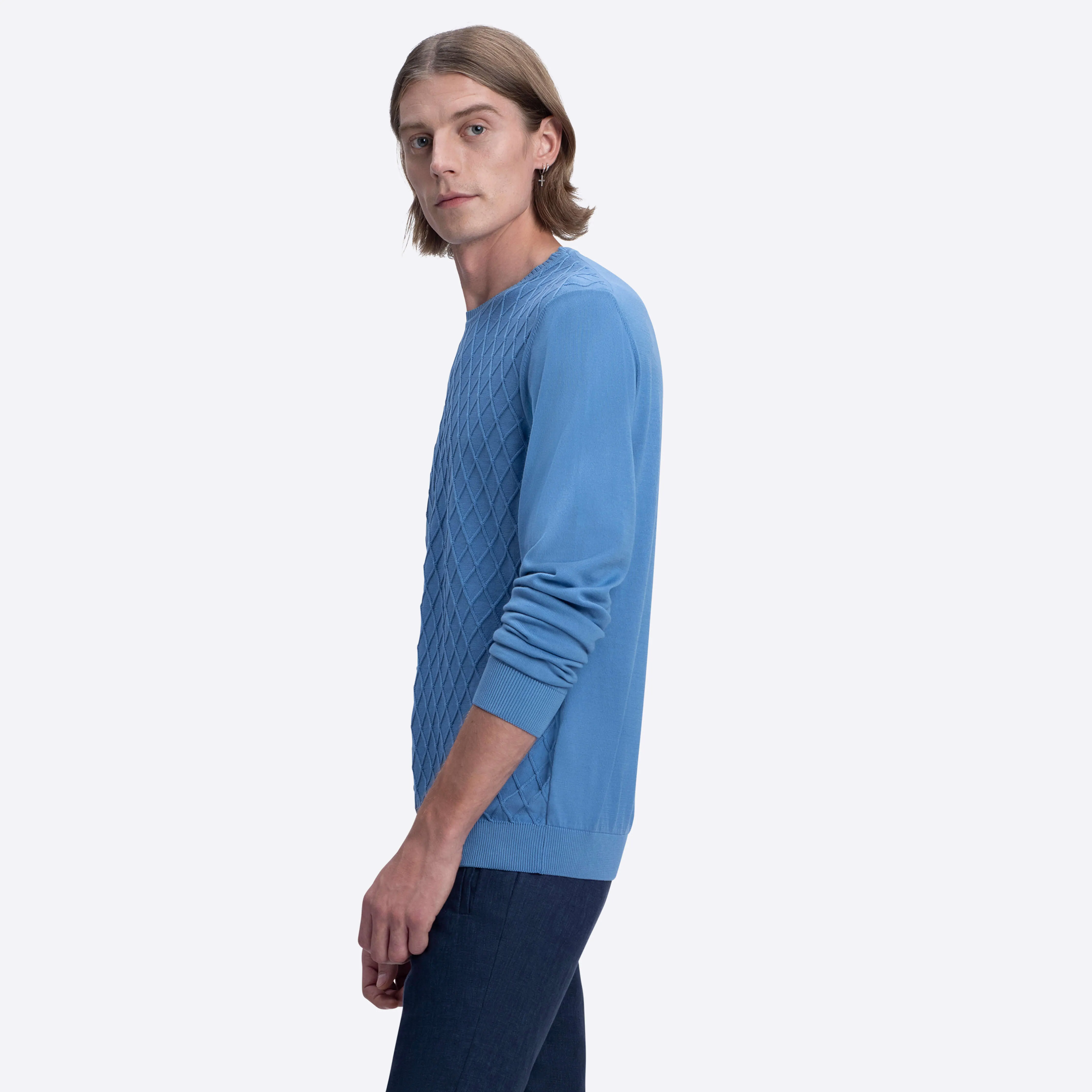 Diamond Crew Neck Sweater sold by Bugatchi product image thumbnail 3