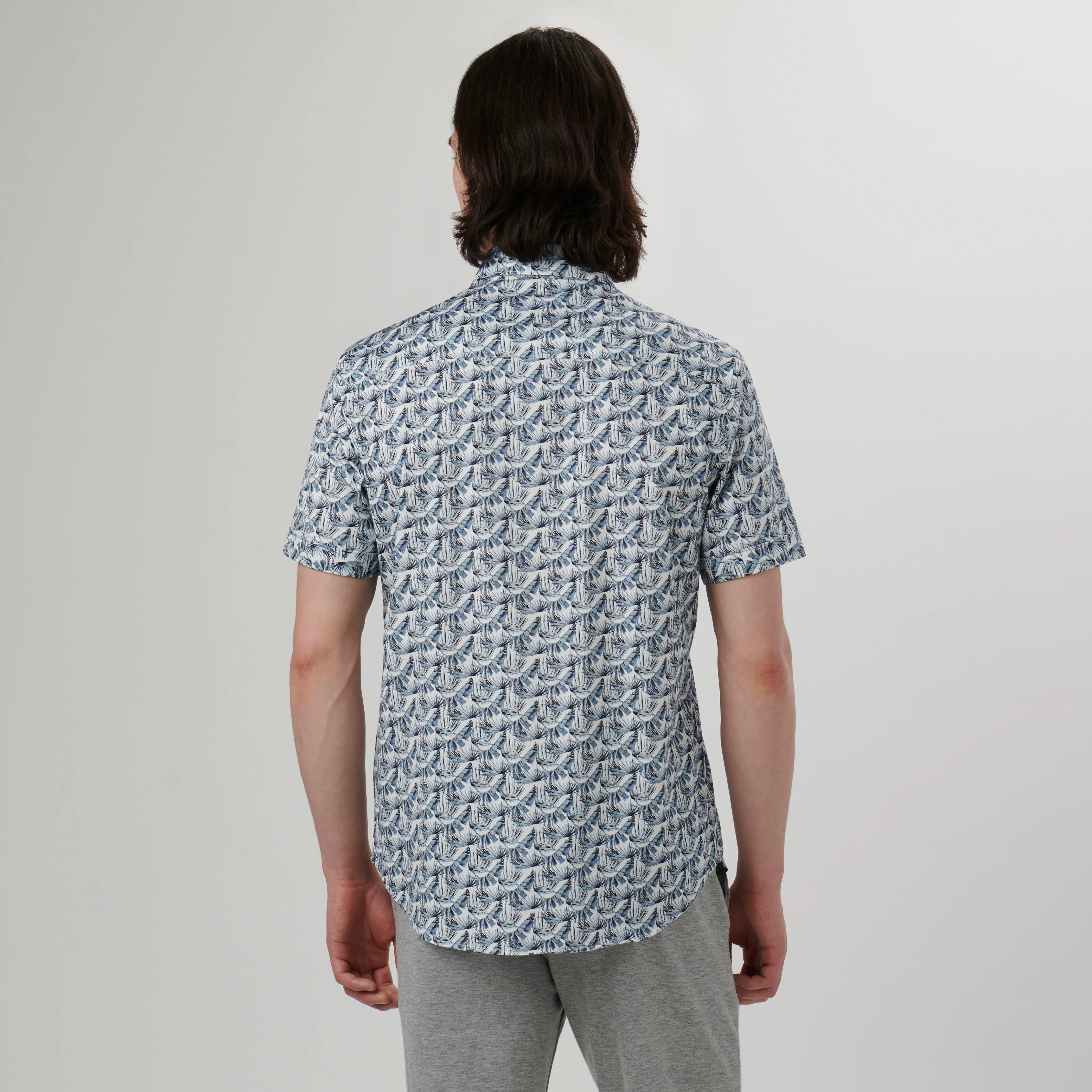 Miles Leaf Print OoohCotton Short Sleeve Shirt sold by Bugatchi product image thumbnail 4