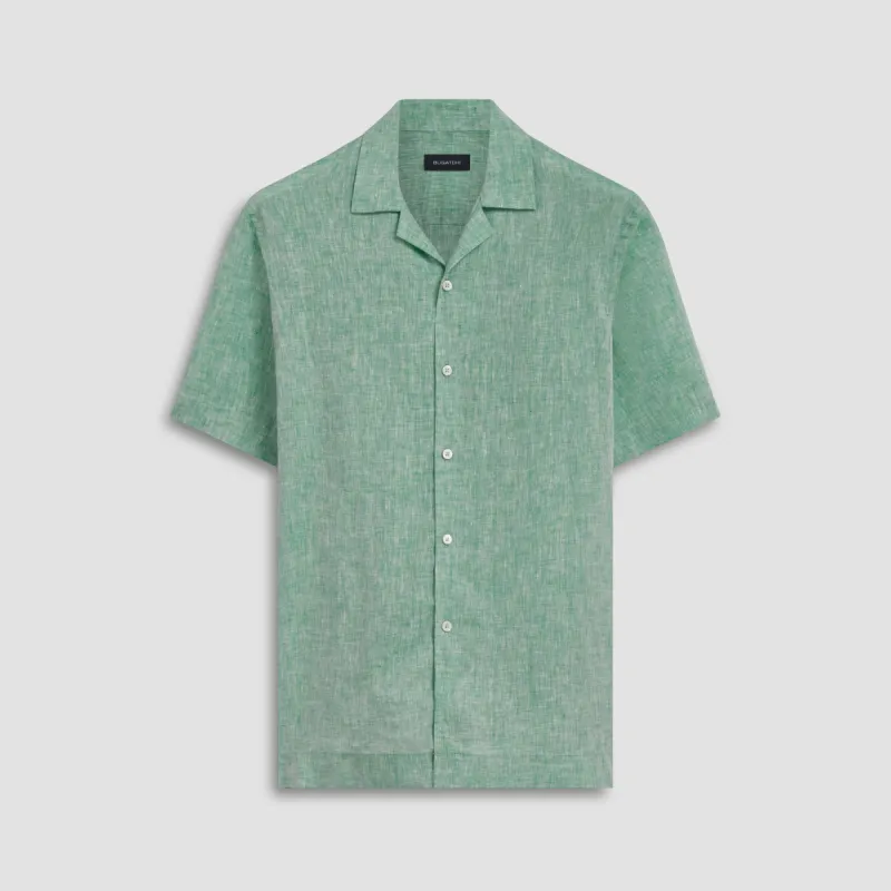 Jackson Solid Short Sleeve Linen Shirt sold by Bugatchi