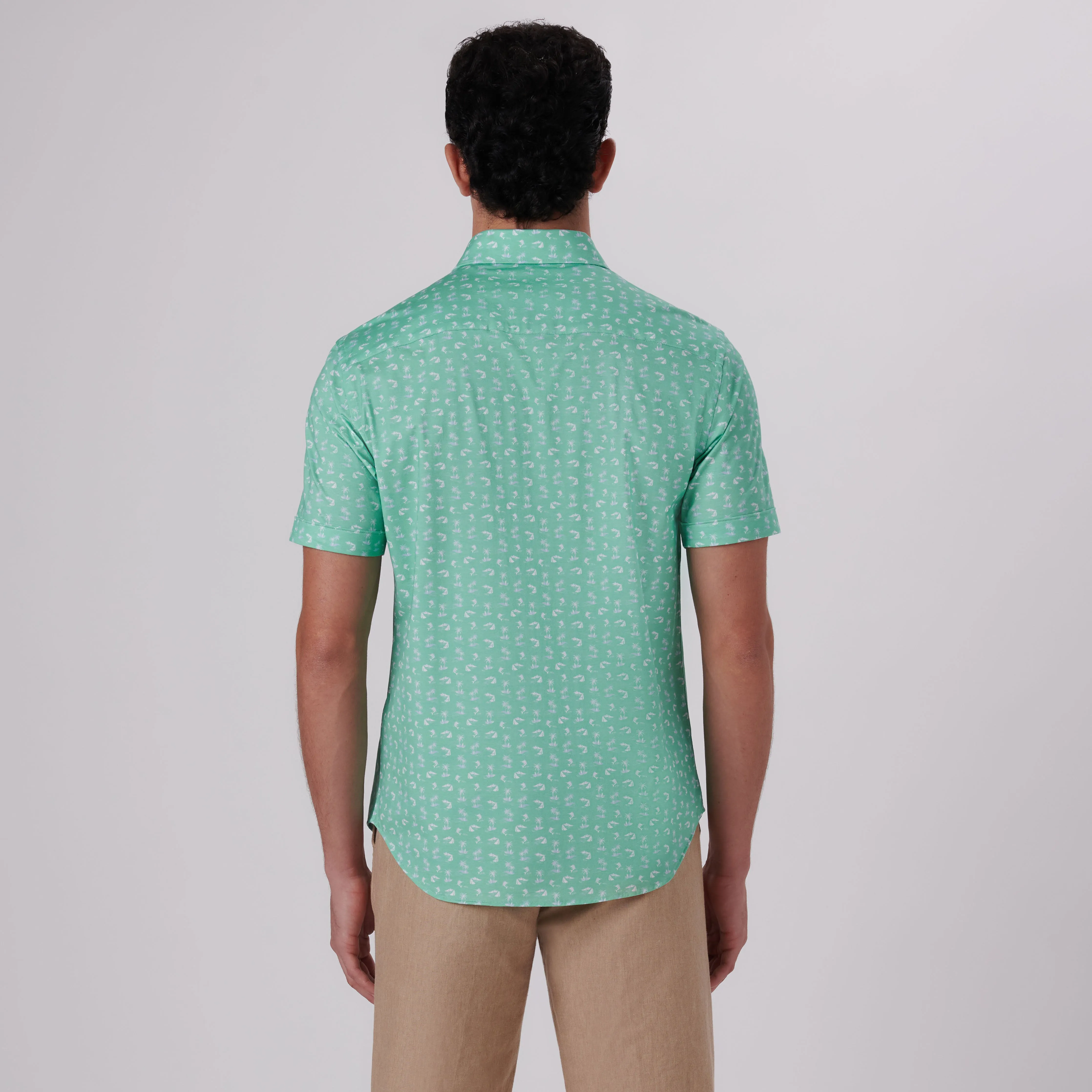 Miles Tropical Print OoohCotton Short Sleeve Shirt sold by Bugatchi product image thumbnail 4