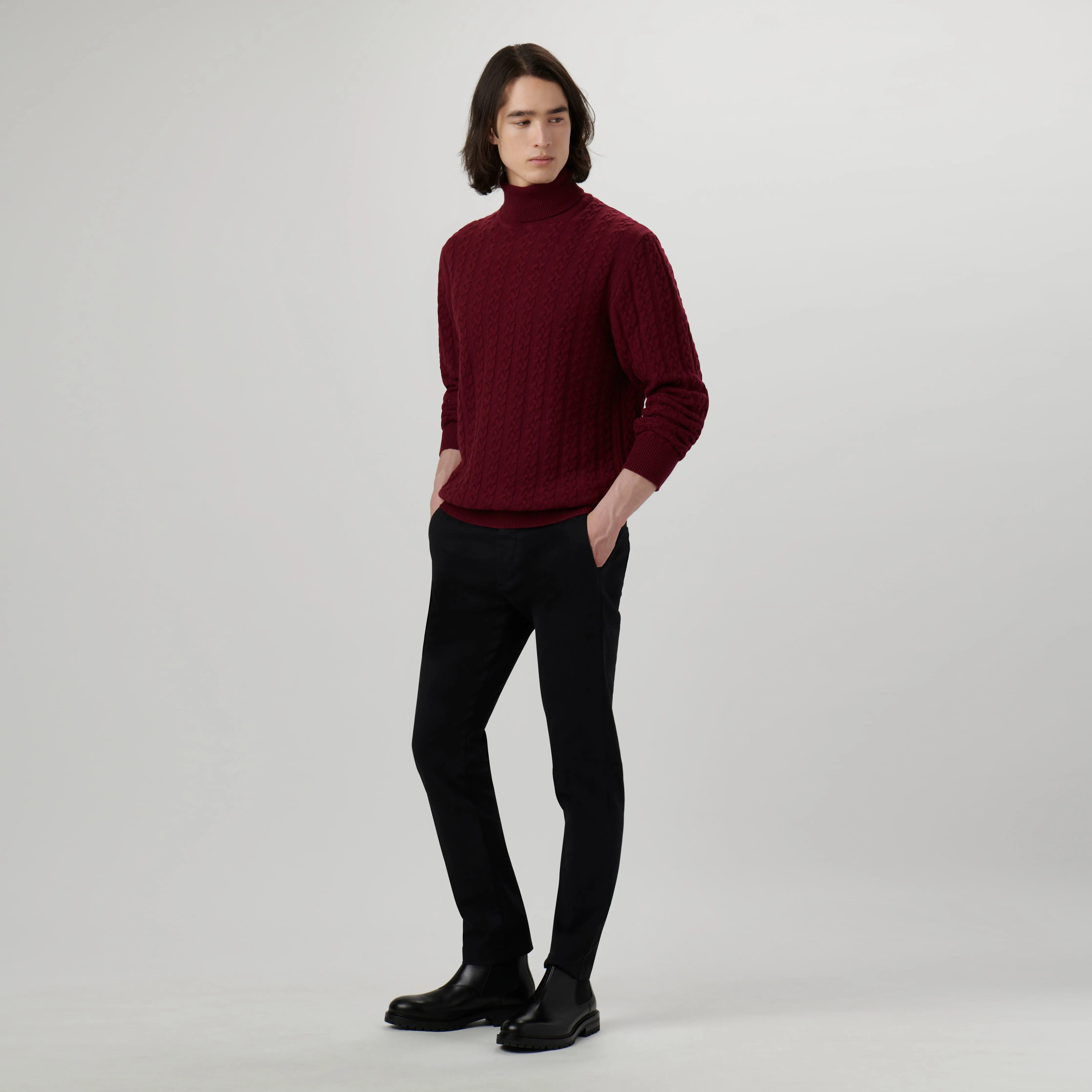 Solid Cable Turtleneck Sweater sold by Bugatchi product image thumbnail 5