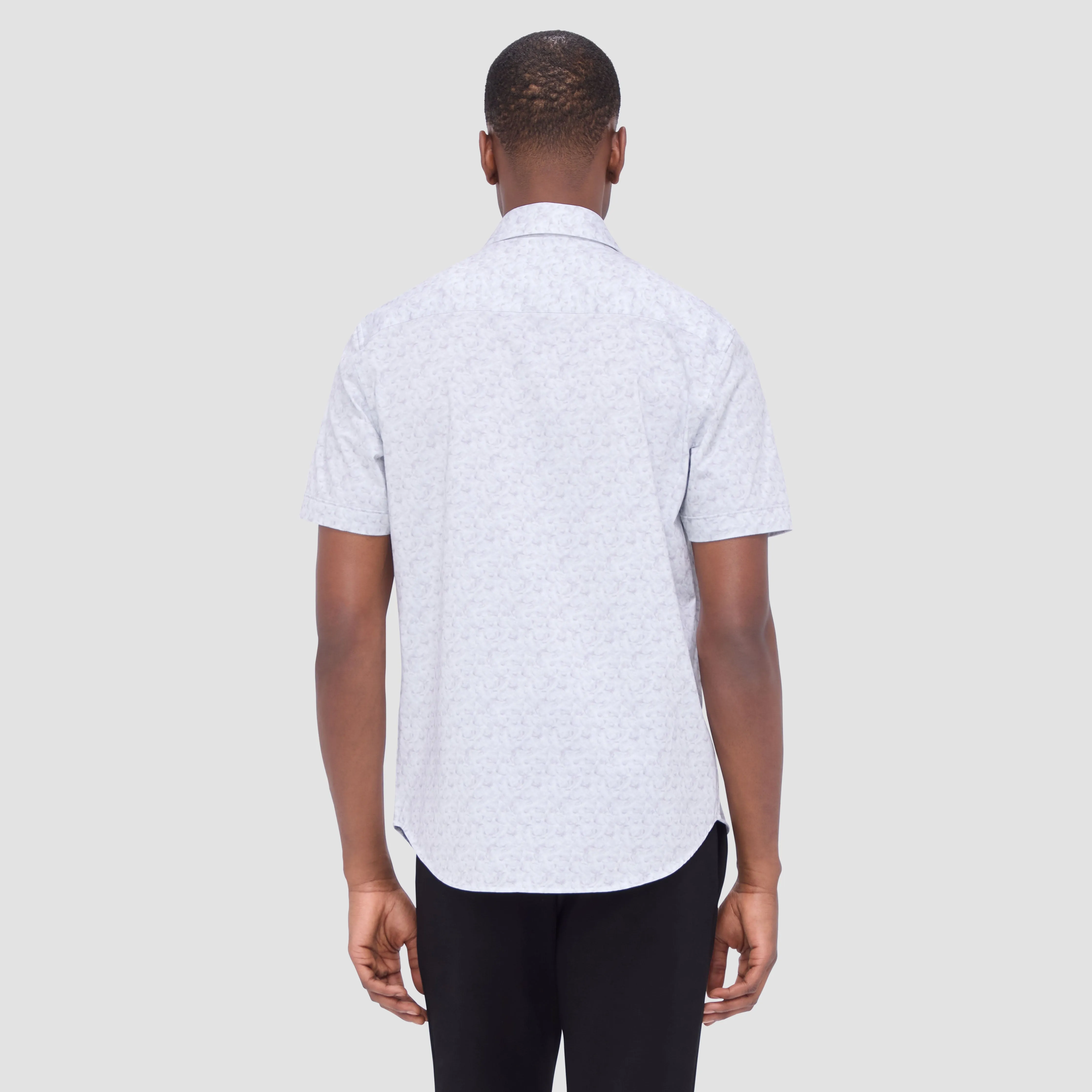 Myron Double Sided Abstract/Check OoohCotton Short Sleeve Shirt sold by Bugatchi product image thumbnail 4