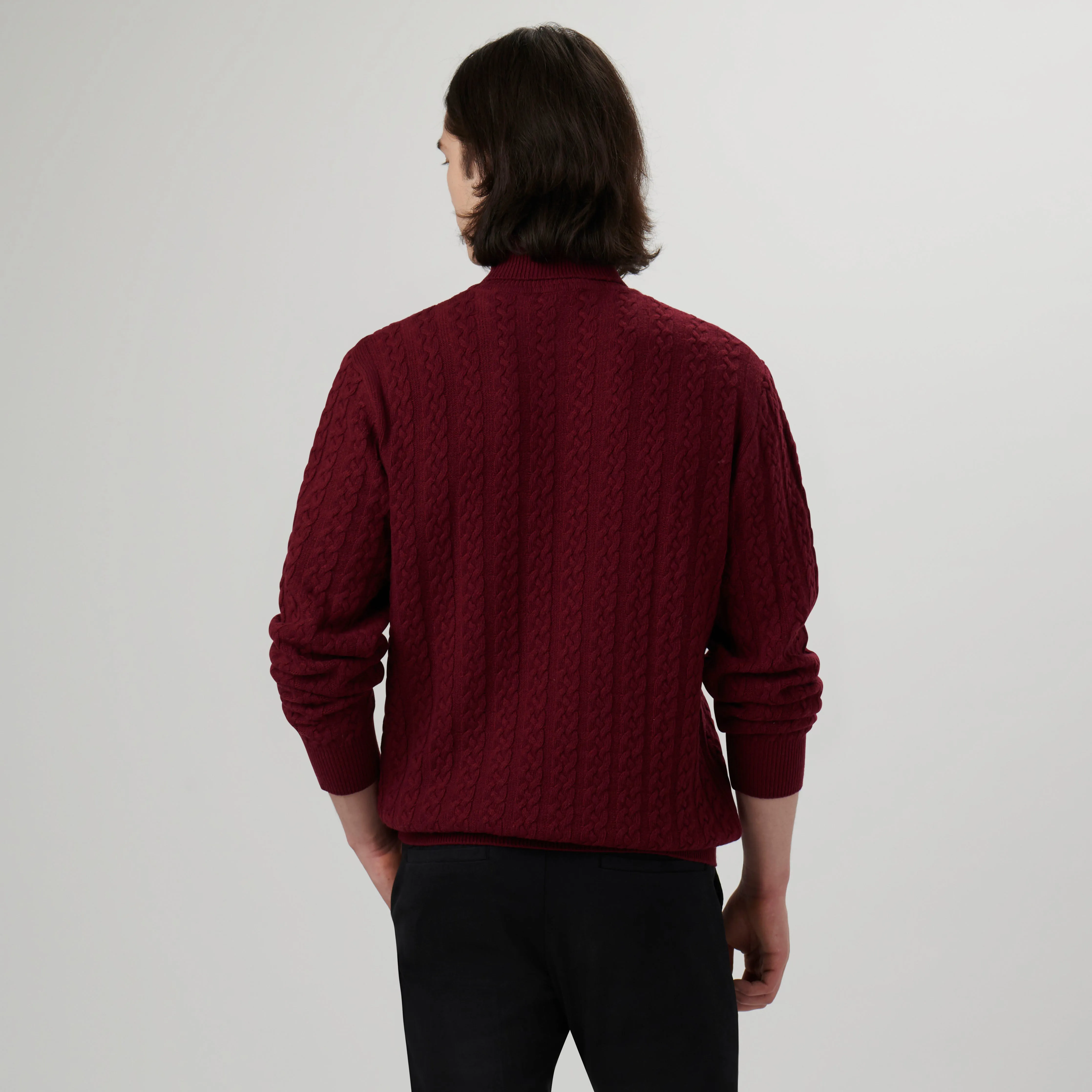Solid Cable Turtleneck Sweater sold by Bugatchi product image thumbnail 4
