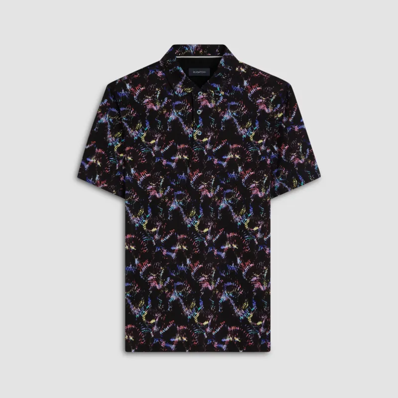 Hendrix Abstract Print Polo Shirt sold by Bugatchi