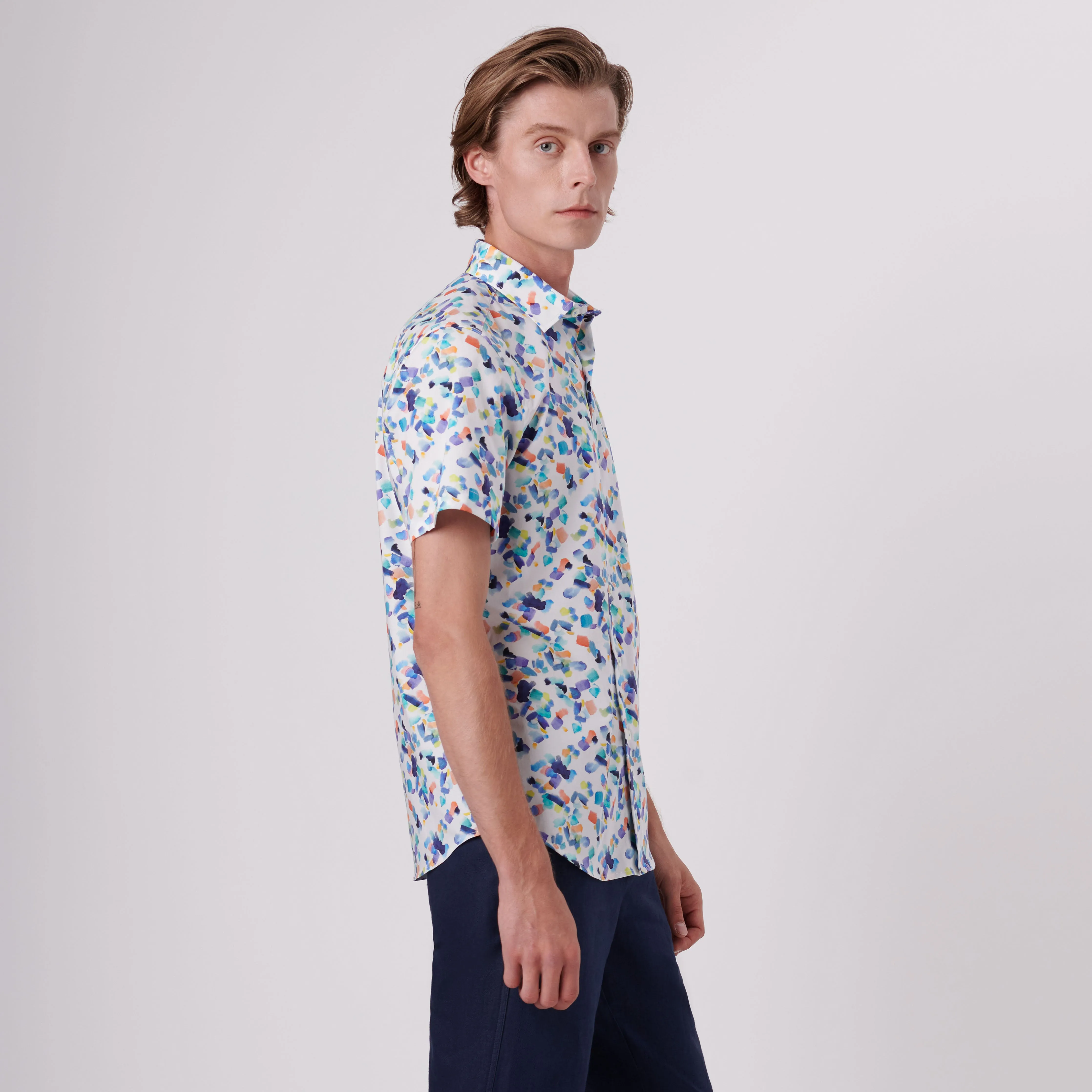 Orson Abstract Print Short Sleeve Shirt sold by Bugatchi product image thumbnail 3