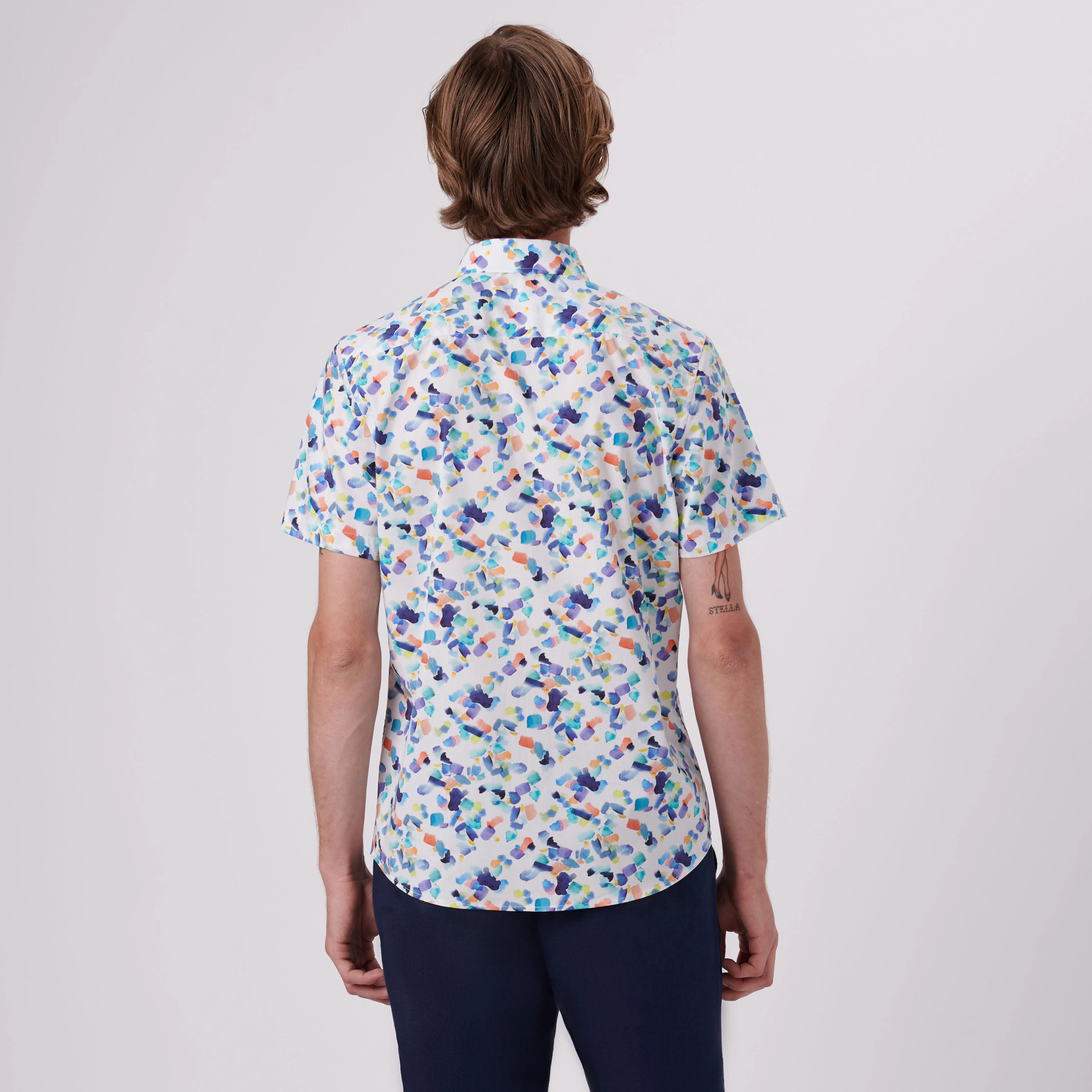 Orson Abstract Print Short Sleeve Shirt sold by Bugatchi product image thumbnail 4