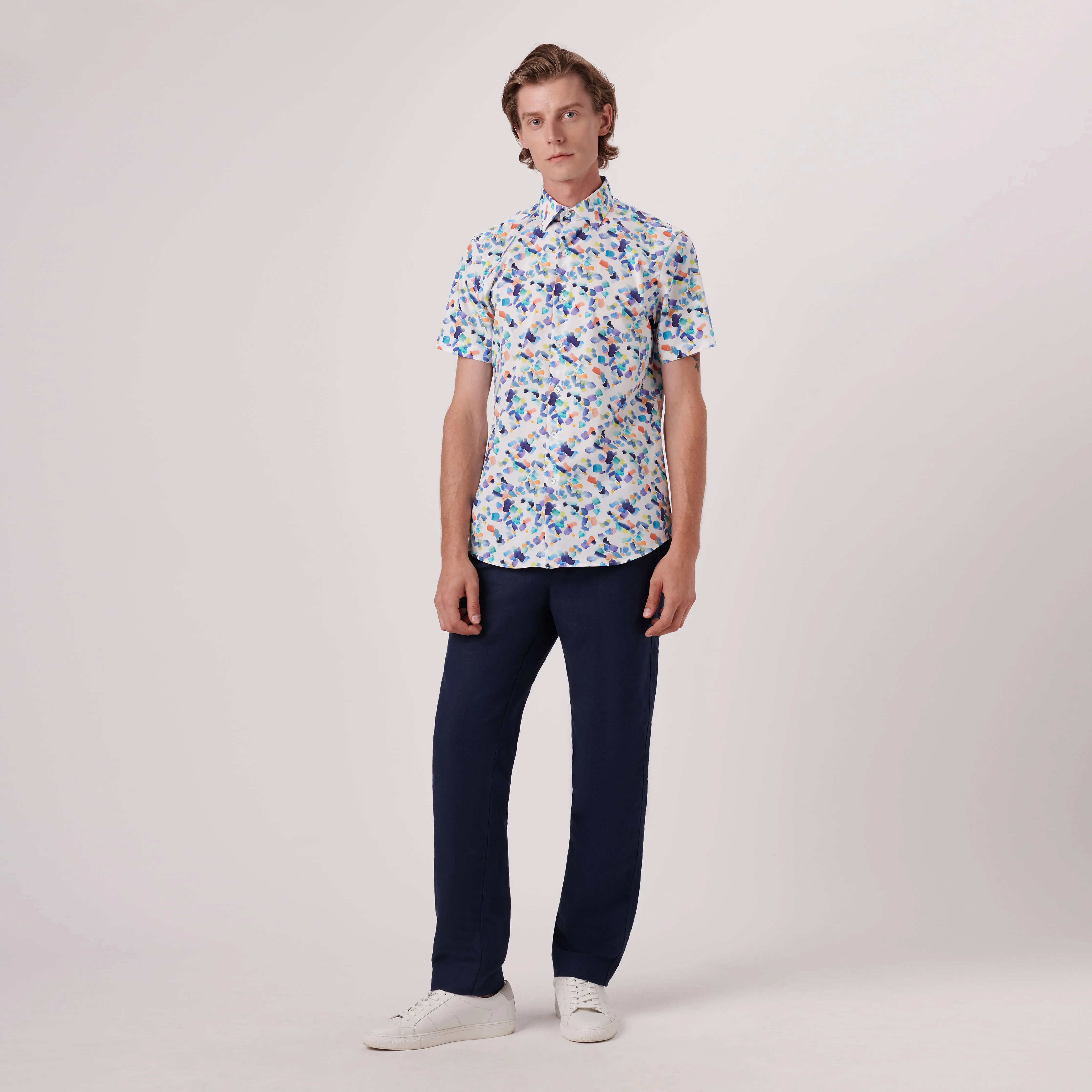 Orson Abstract Print Short Sleeve Shirt sold by Bugatchi product image thumbnail 5