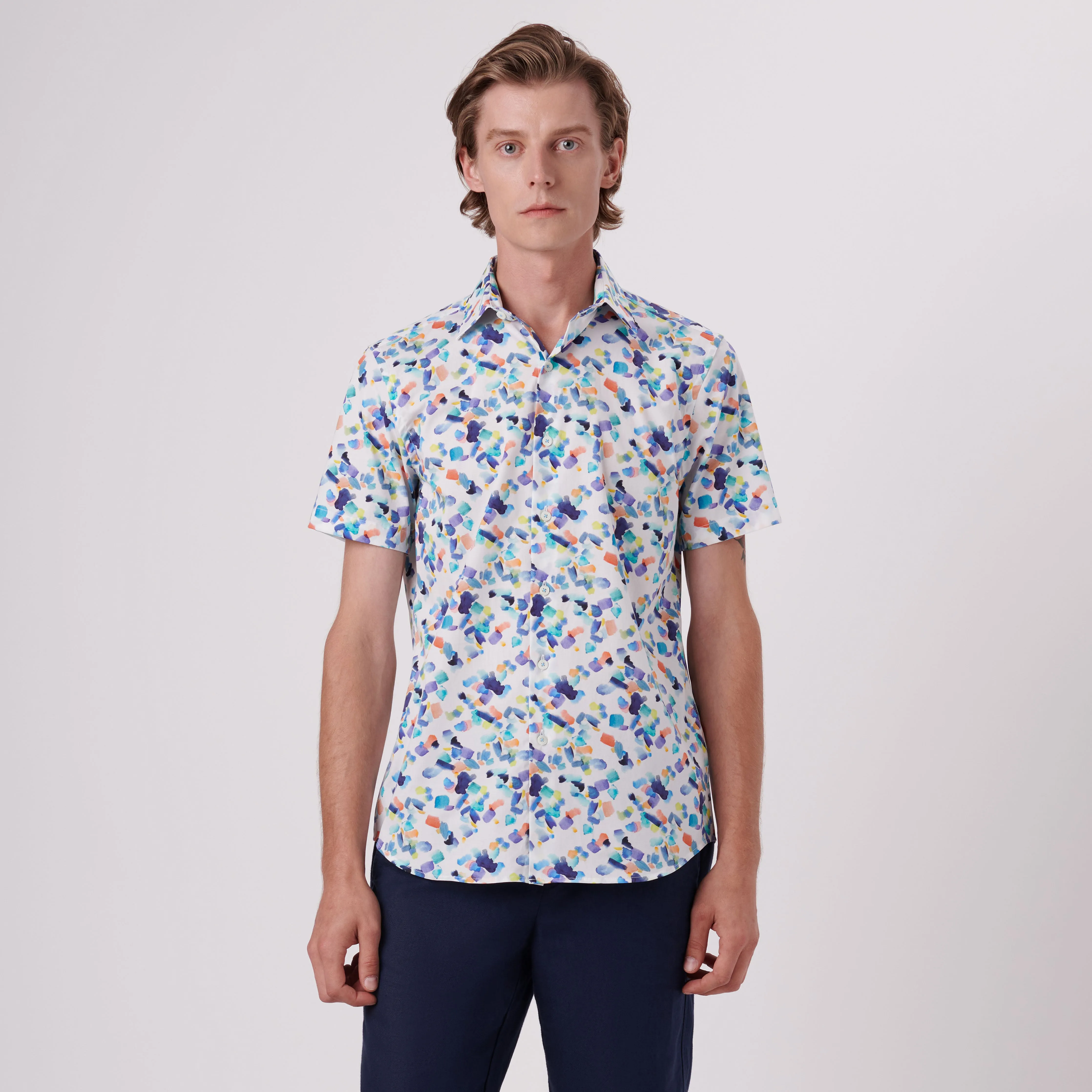 Orson Abstract Print Short Sleeve Shirt sold by Bugatchi product image thumbnail 2