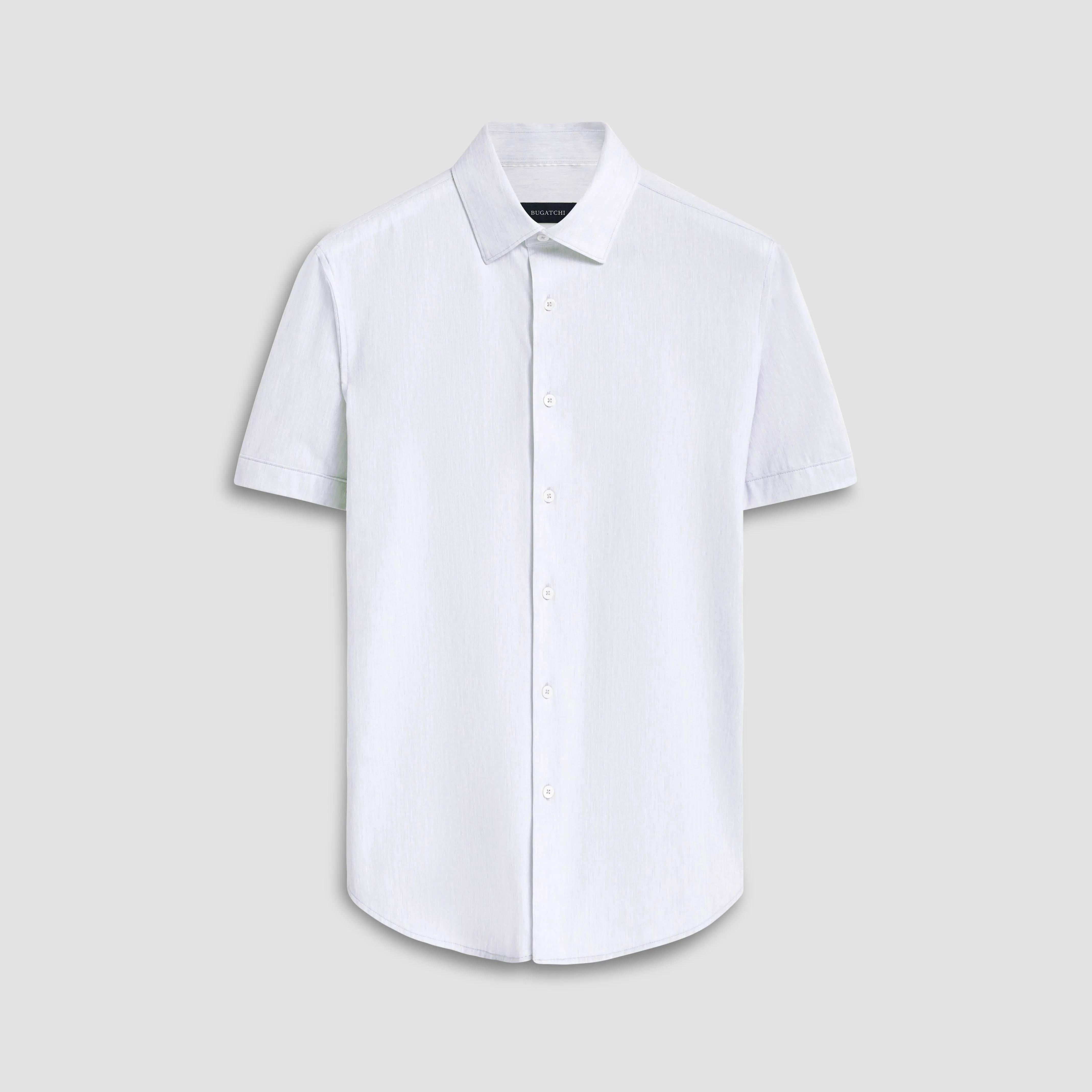 Miles Chambray Print OoohCotton Short Sleeve Shirt sold by Bugatchi