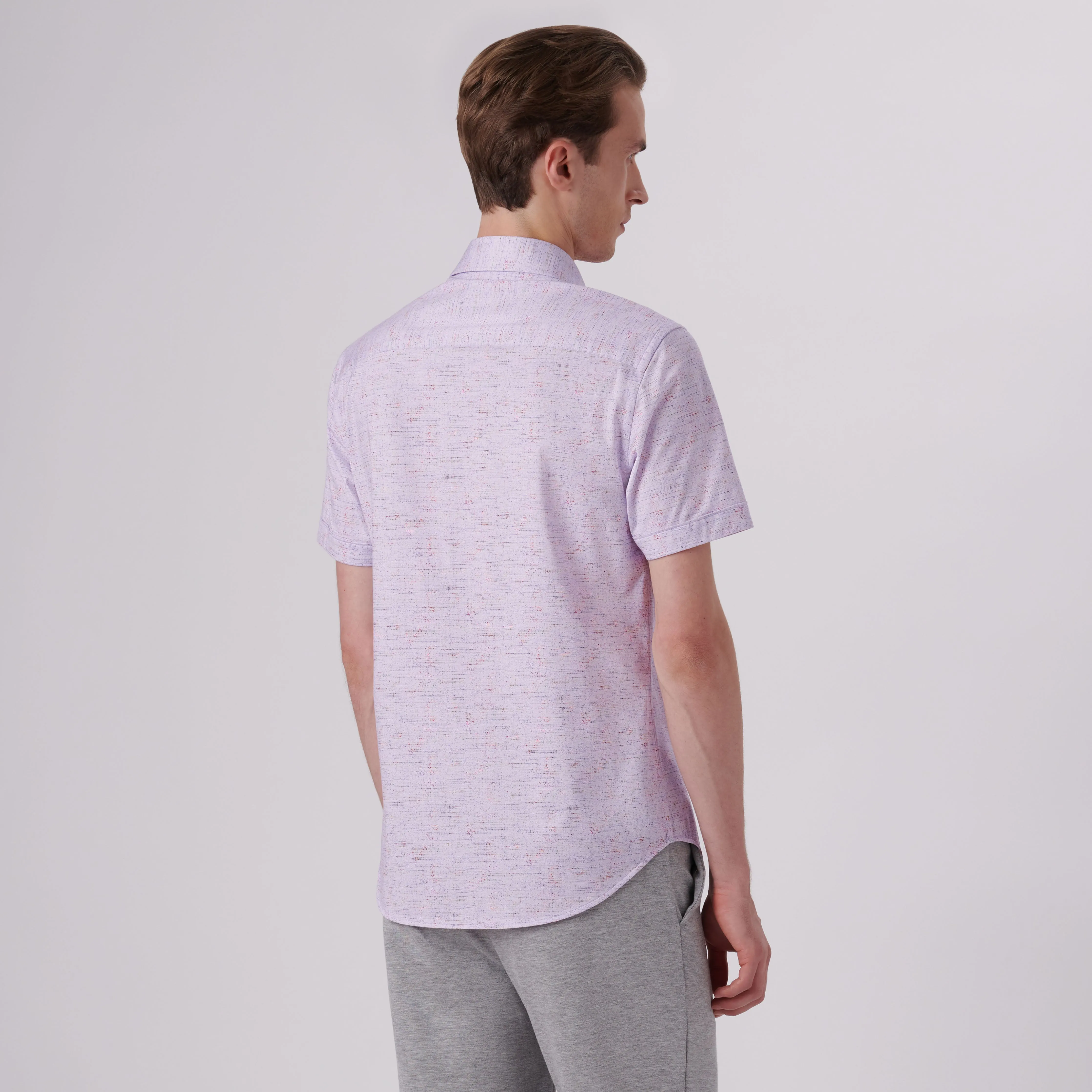 Miles Marled Print OoohCotton Short Sleeve Shirt sold by Bugatchi product image thumbnail 4