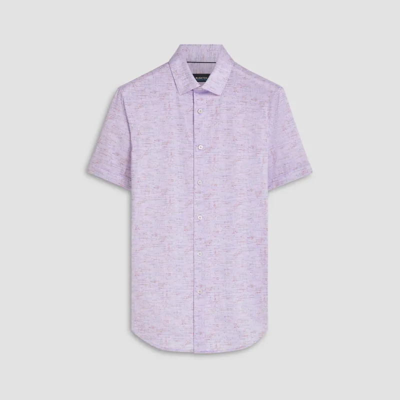 Miles Marled Print OoohCotton Short Sleeve Shirt sold by Bugatchi