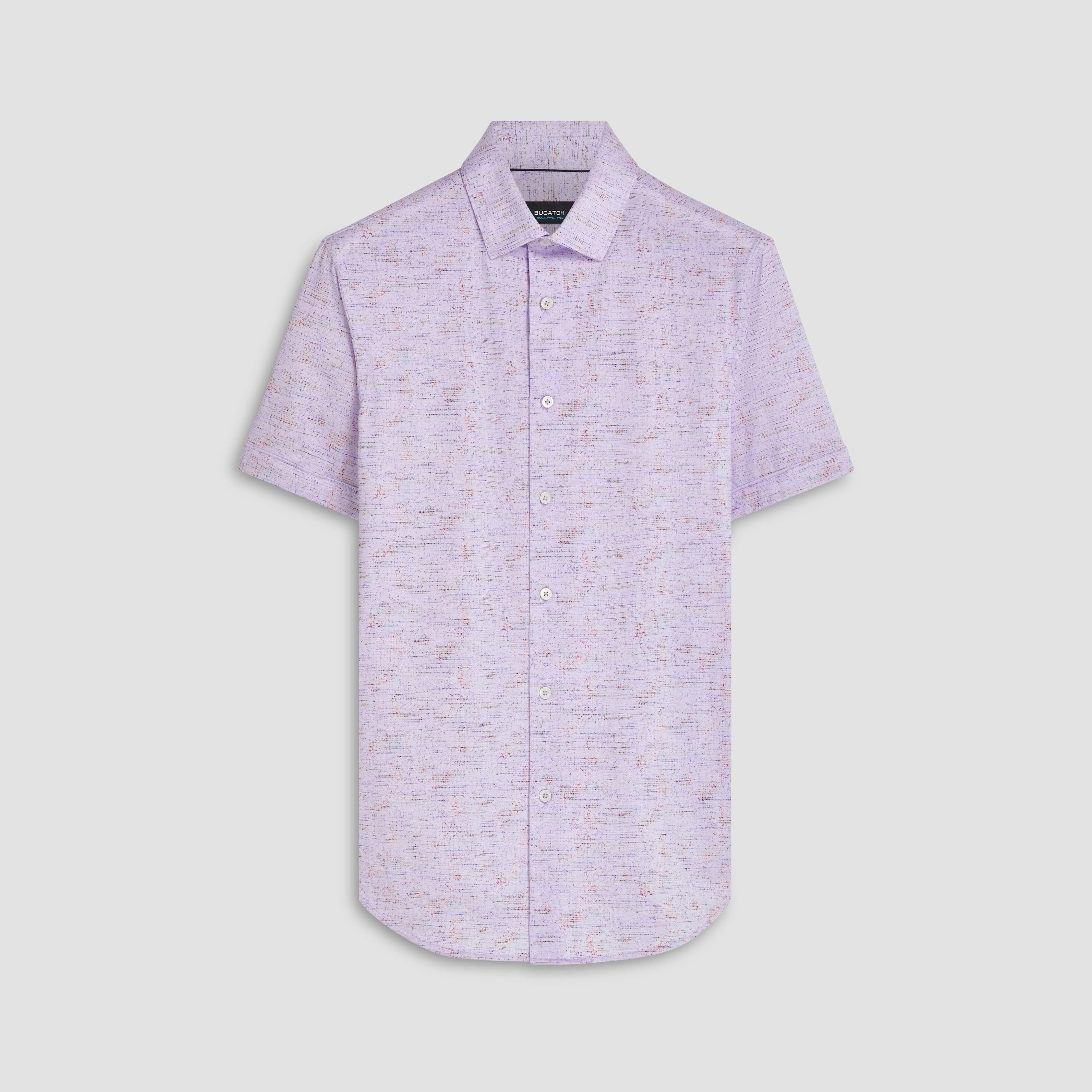 Miles Marled Print OoohCotton Short Sleeve Shirt sold by Bugatchi