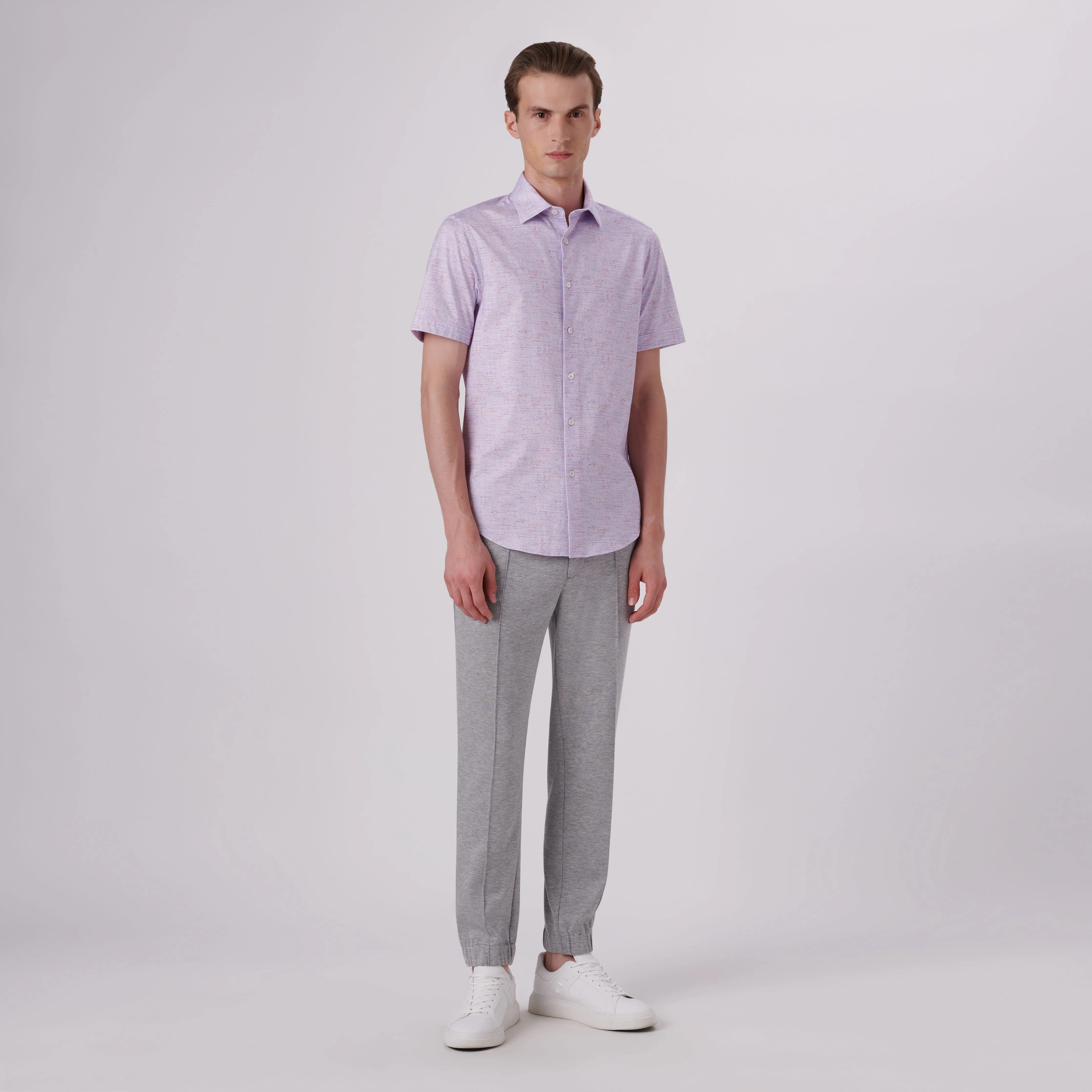 Miles Marled Print OoohCotton Short Sleeve Shirt sold by Bugatchi product image thumbnail 5