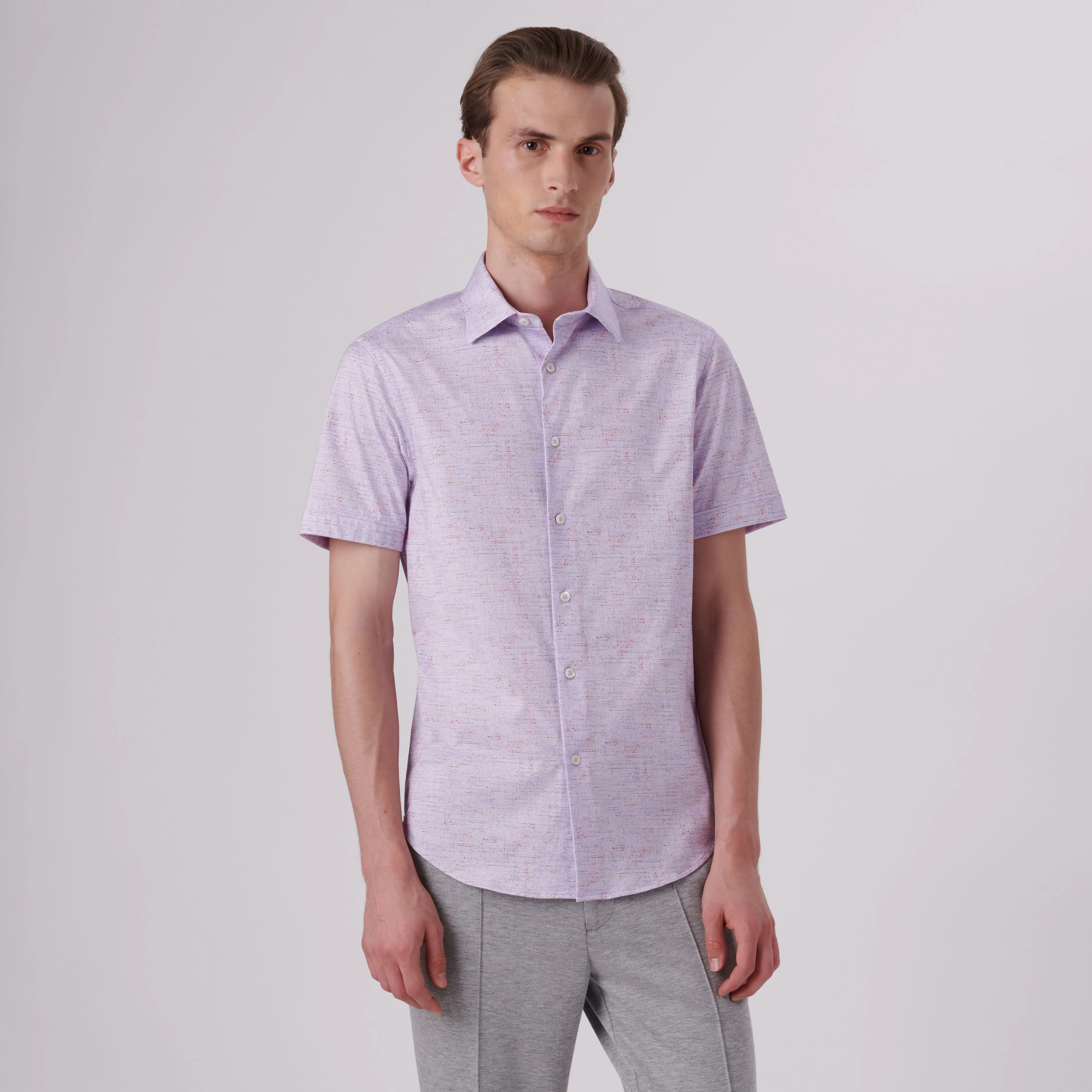 Miles Marled Print OoohCotton Short Sleeve Shirt sold by Bugatchi product image thumbnail 2