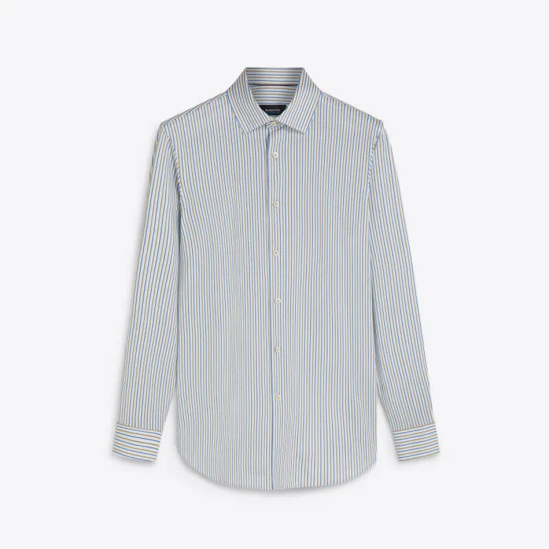 JAMES Pin Stripe OoohCotton Twill Shirt sold by Bugatchi
