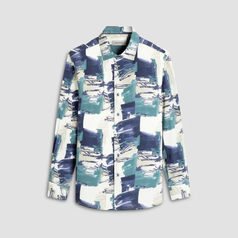 Julian Paint Stroke Ecovero Shirt sold by Bugatchi