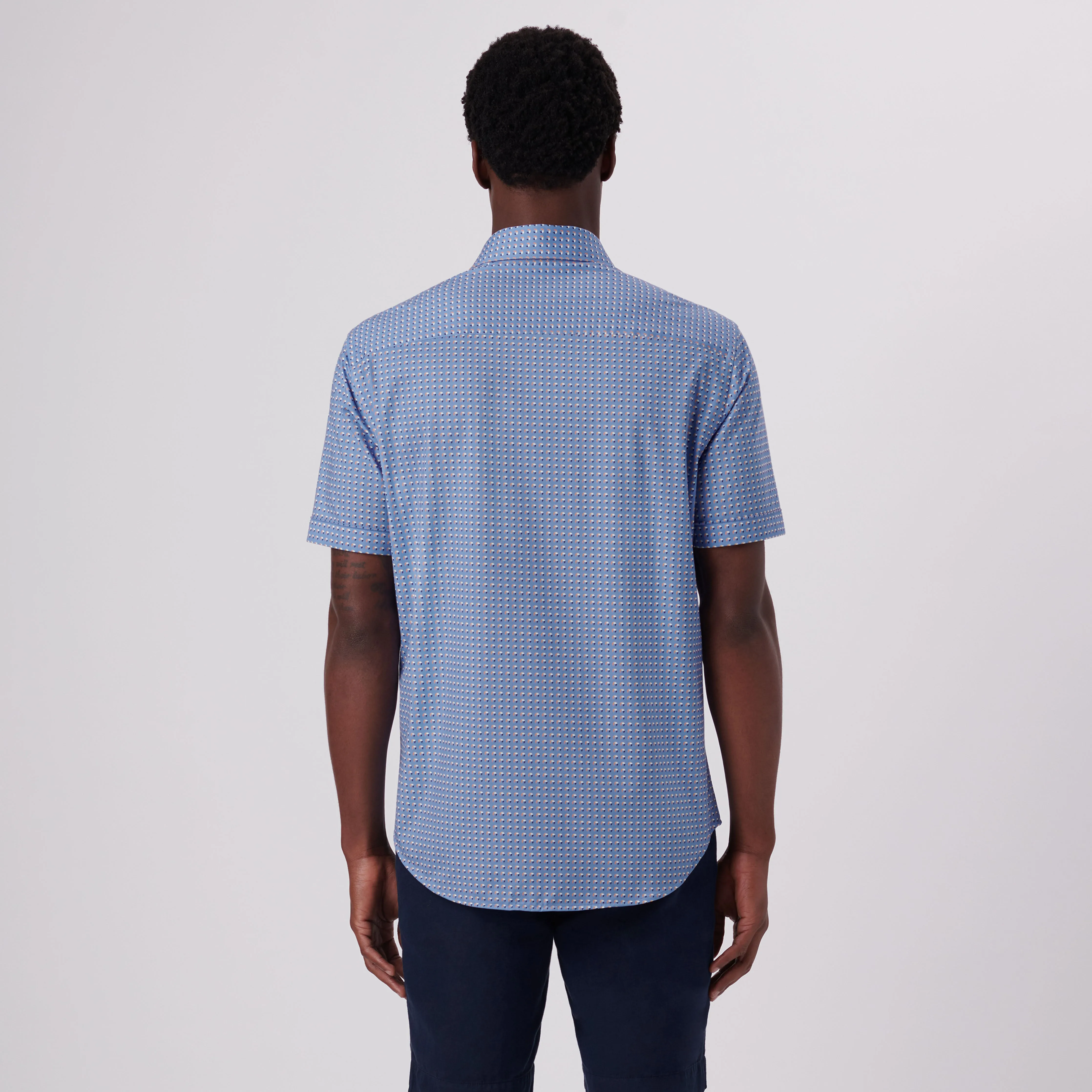 Miles Abstract Print OoohCotton Short Sleeve Shirt sold by Bugatchi product image thumbnail 4