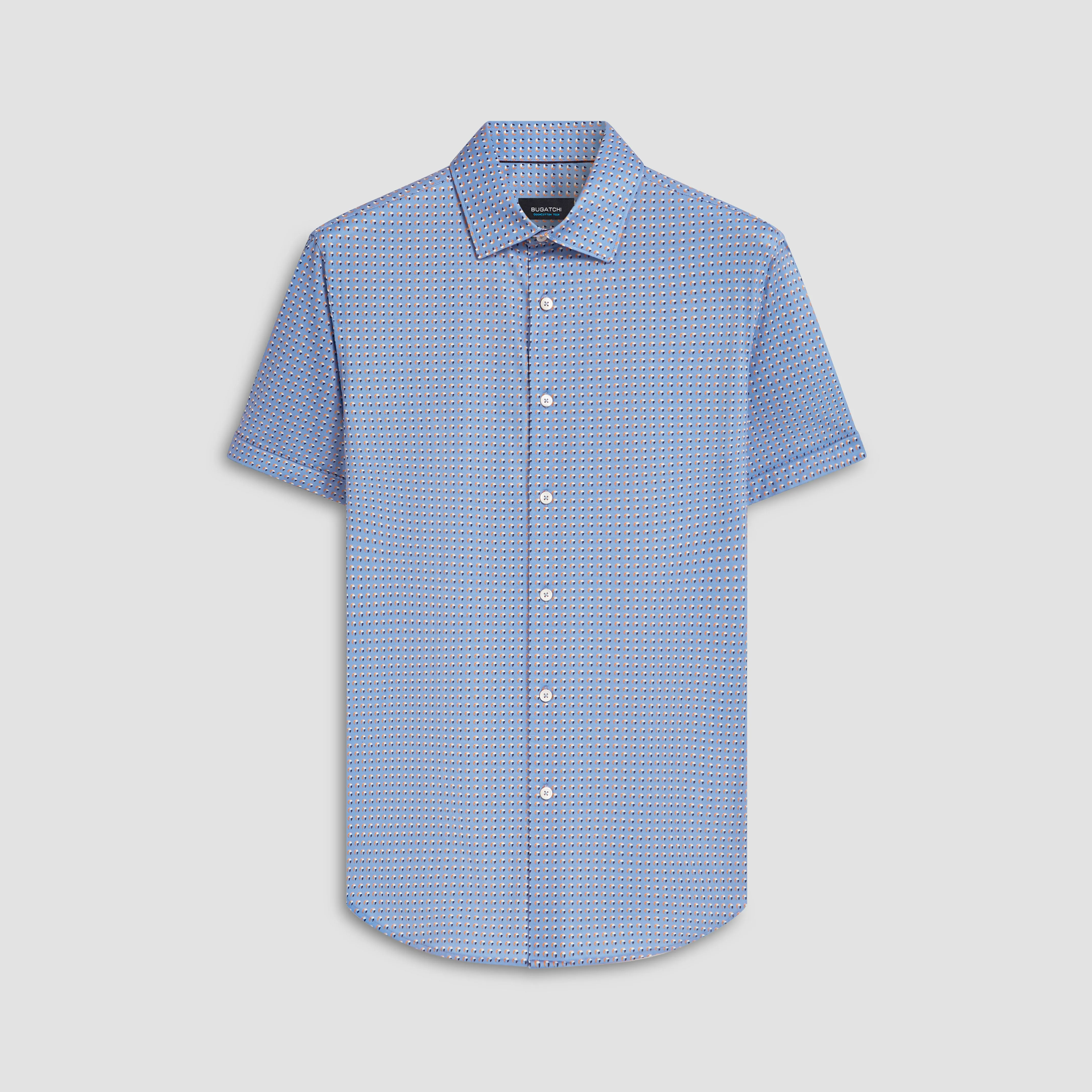 Miles Abstract Print OoohCotton Short Sleeve Shirt sold by Bugatchi