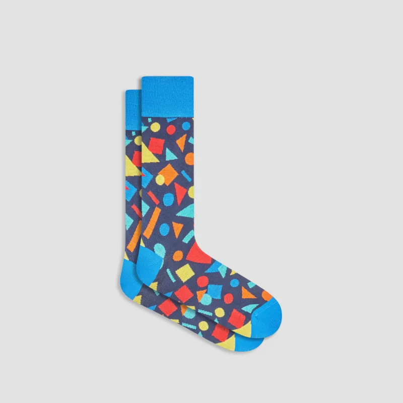 Geometric Mid-Calf Socks sold by Bugatchi