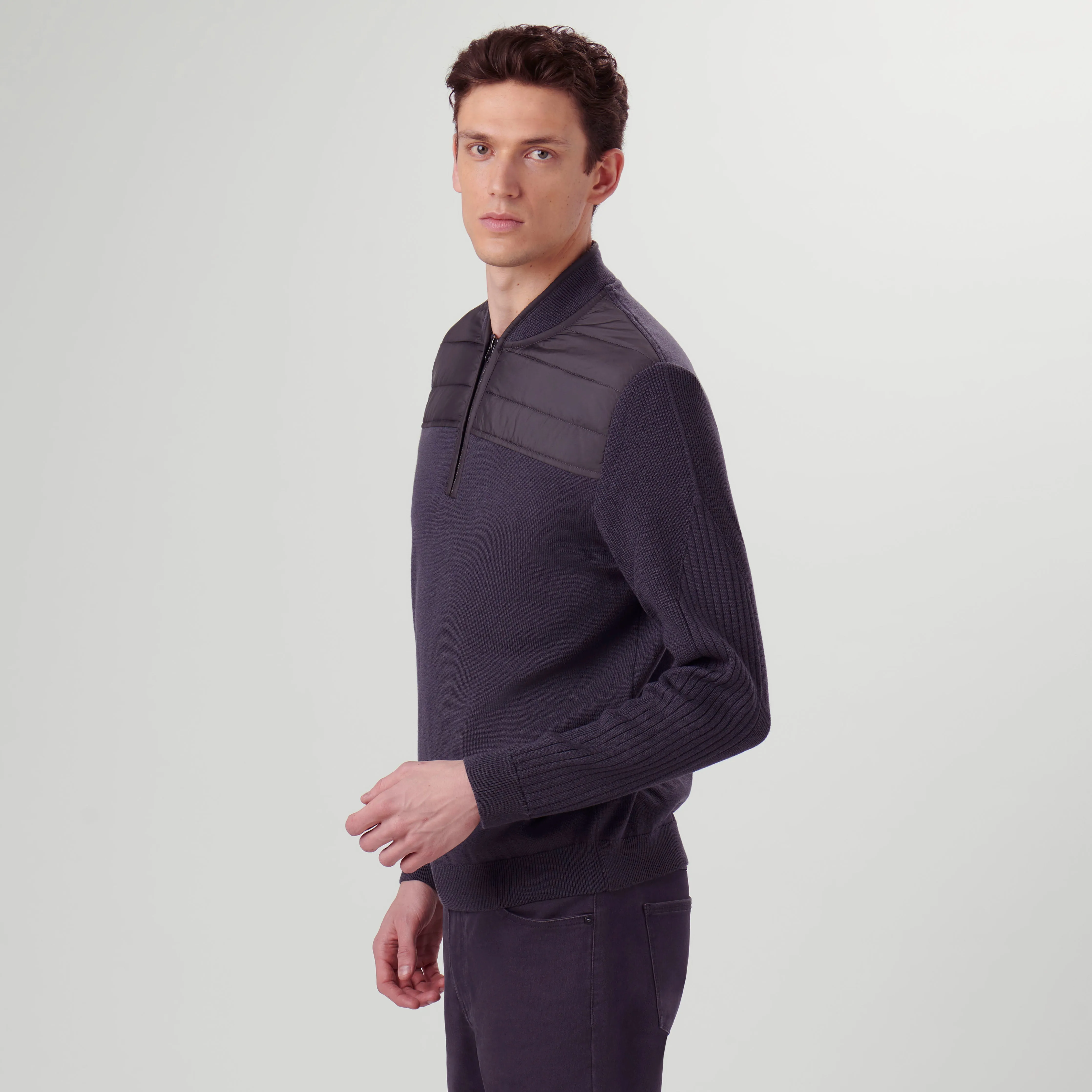 Solid Quarter Zip Sweater sold by Bugatchi product image thumbnail 3