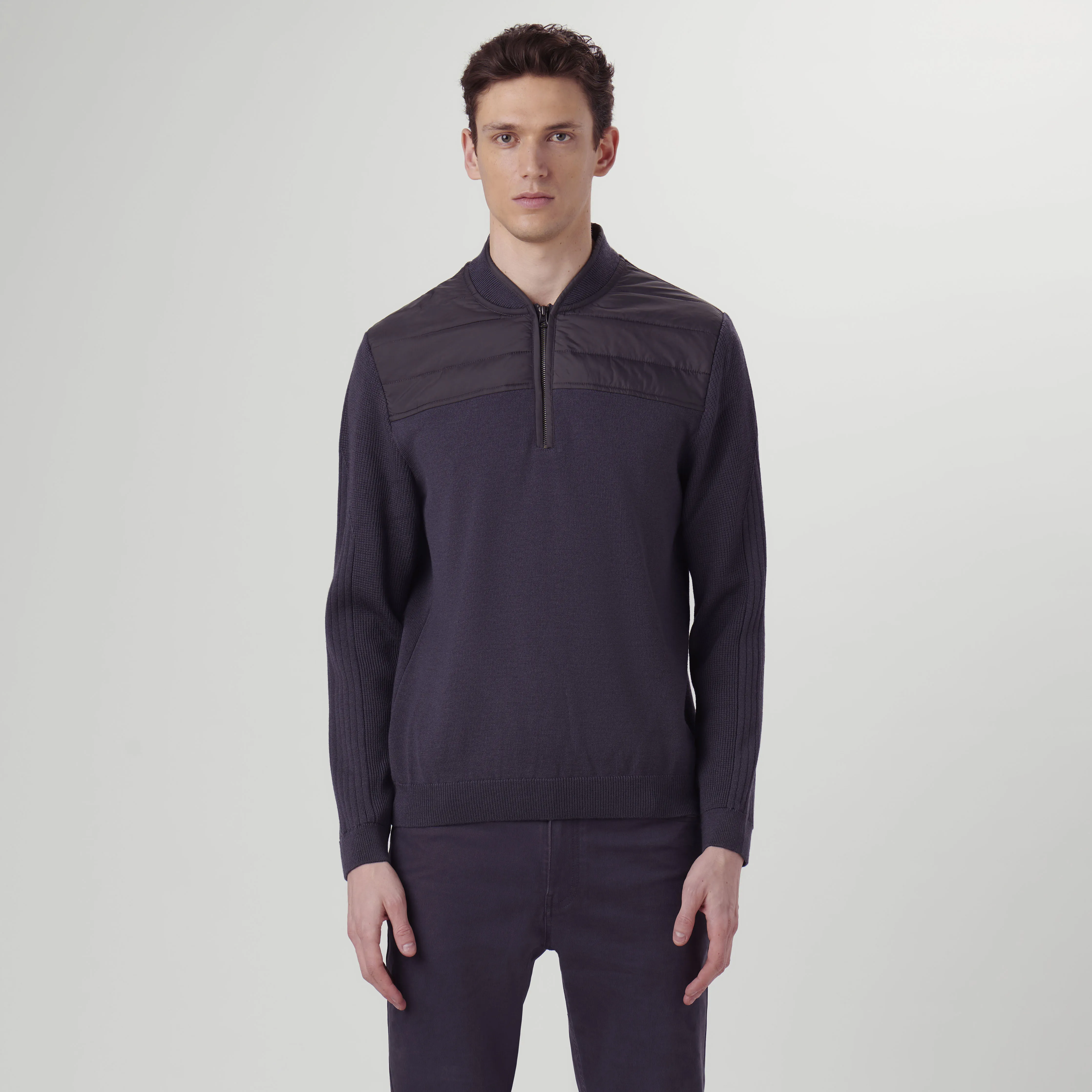 Solid Quarter Zip Sweater sold by Bugatchi product image thumbnail 2
