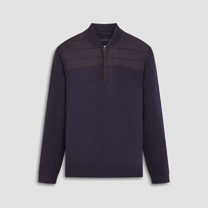 Solid Quarter Zip Sweater sold by Bugatchi