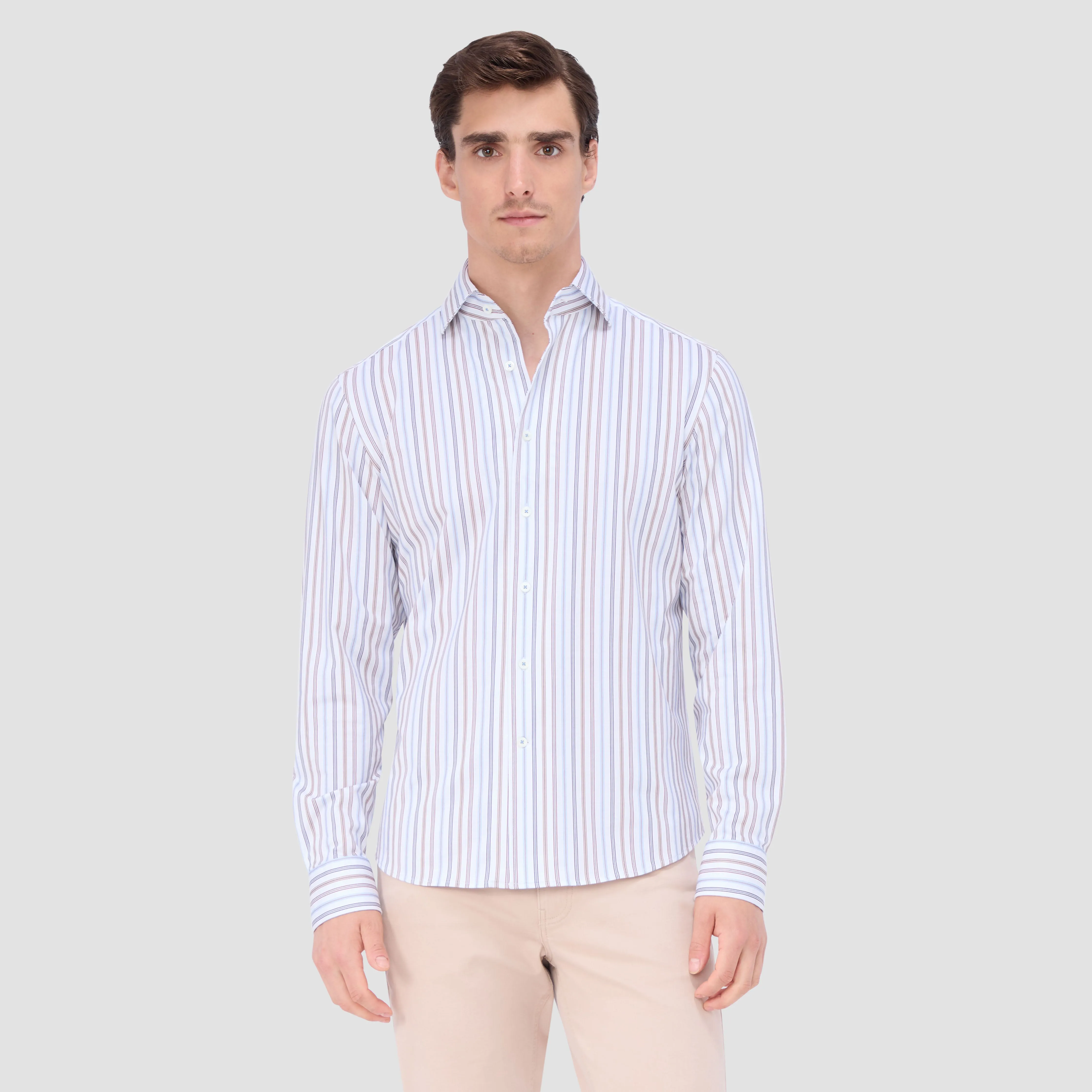 Devon Striped OoohCotton Shirt sold by Bugatchi product image thumbnail 2