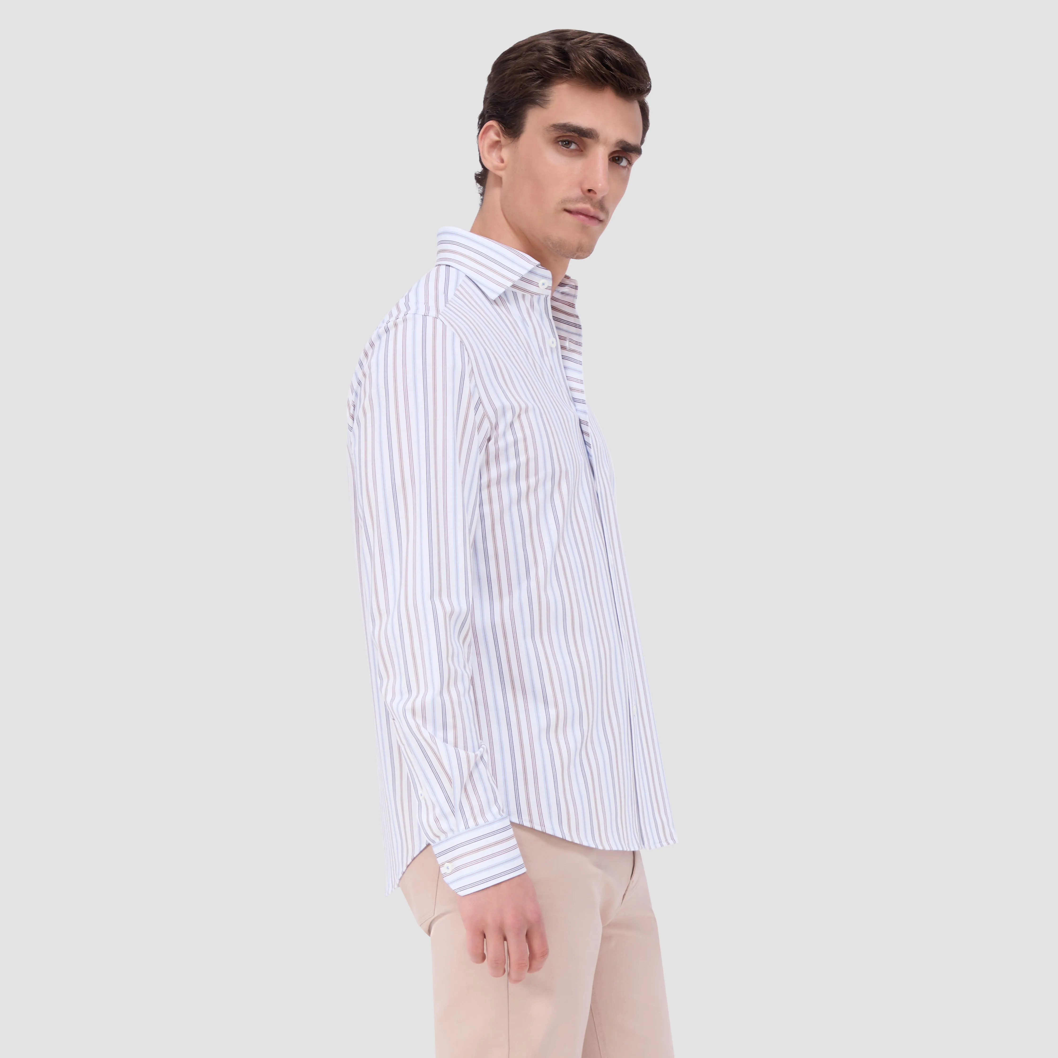 Devon Striped OoohCotton Shirt sold by Bugatchi product image thumbnail 3