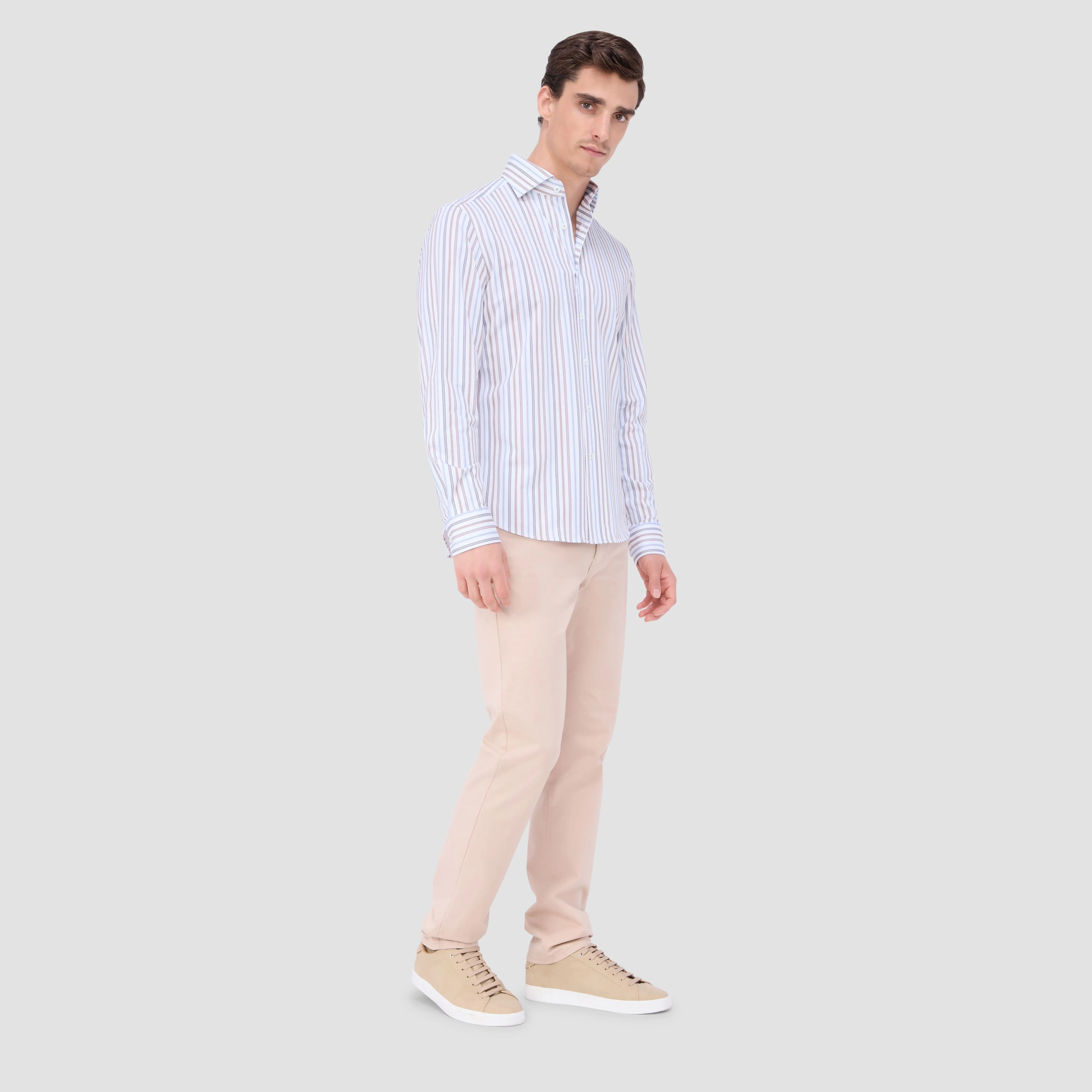 Devon Striped OoohCotton Shirt sold by Bugatchi product image thumbnail 5