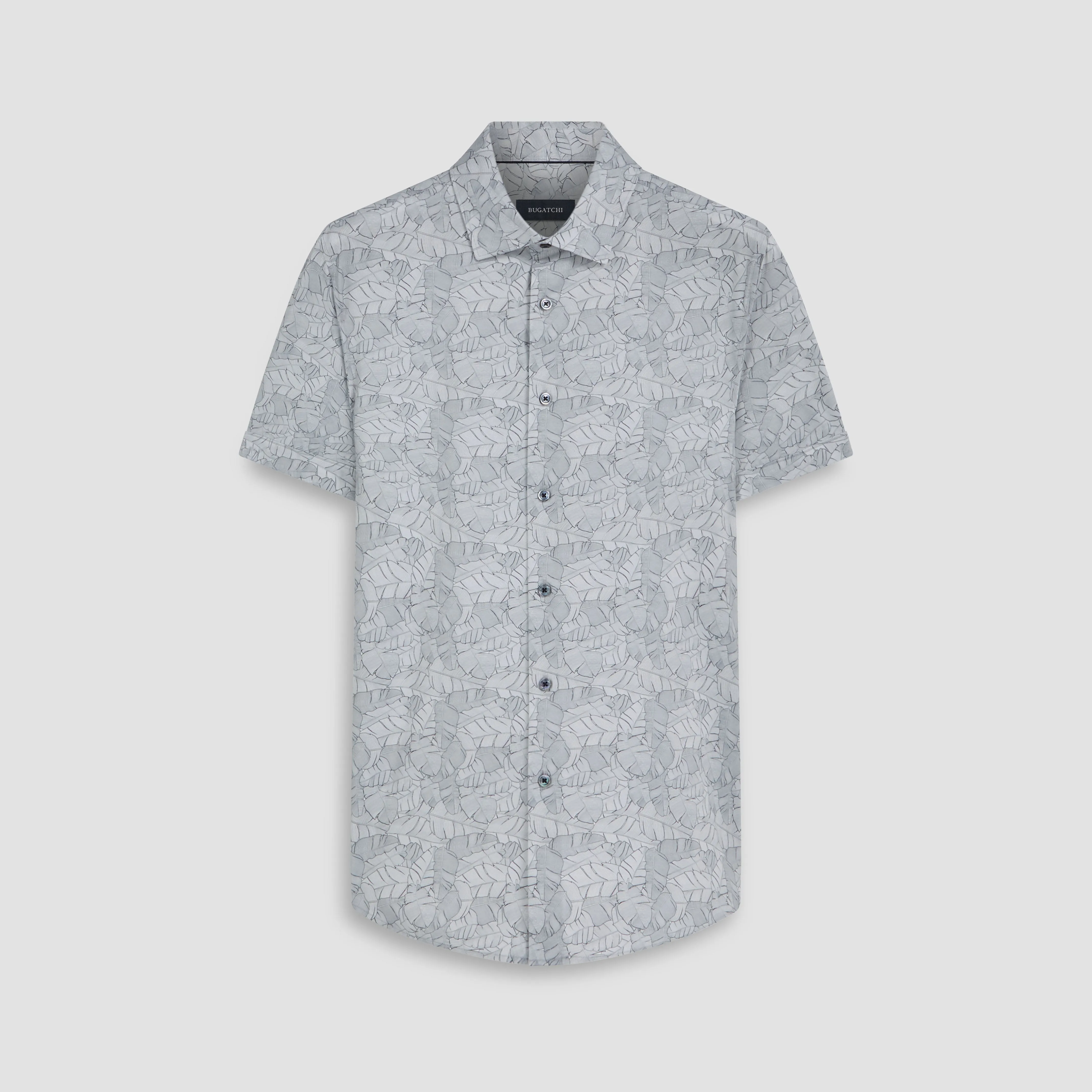 Miles Leaf Print OoohCotton Short Sleeve Shirt sold by Bugatchi