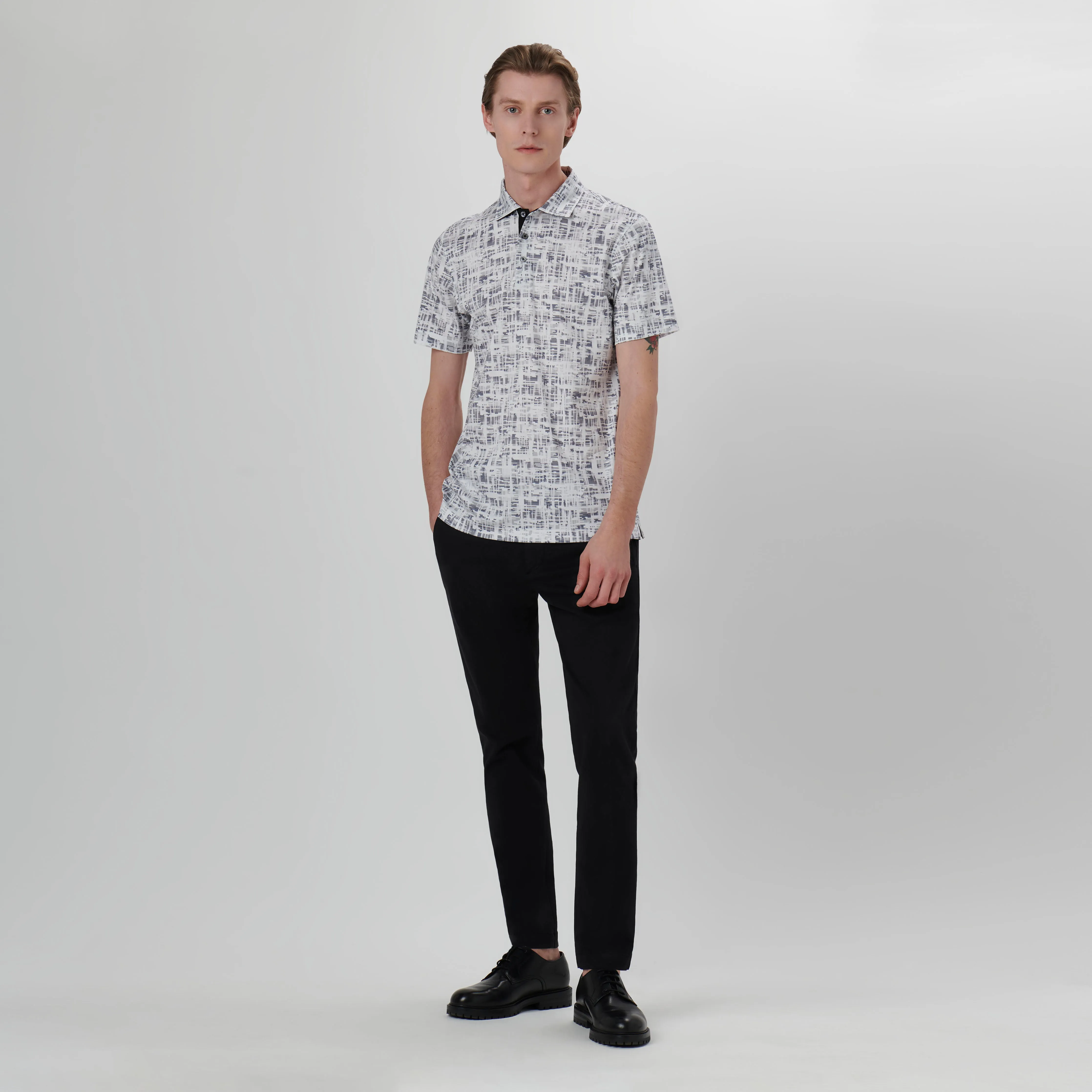 Hendrix Abstract Print Polo Shirt sold by Bugatchi product image thumbnail 5