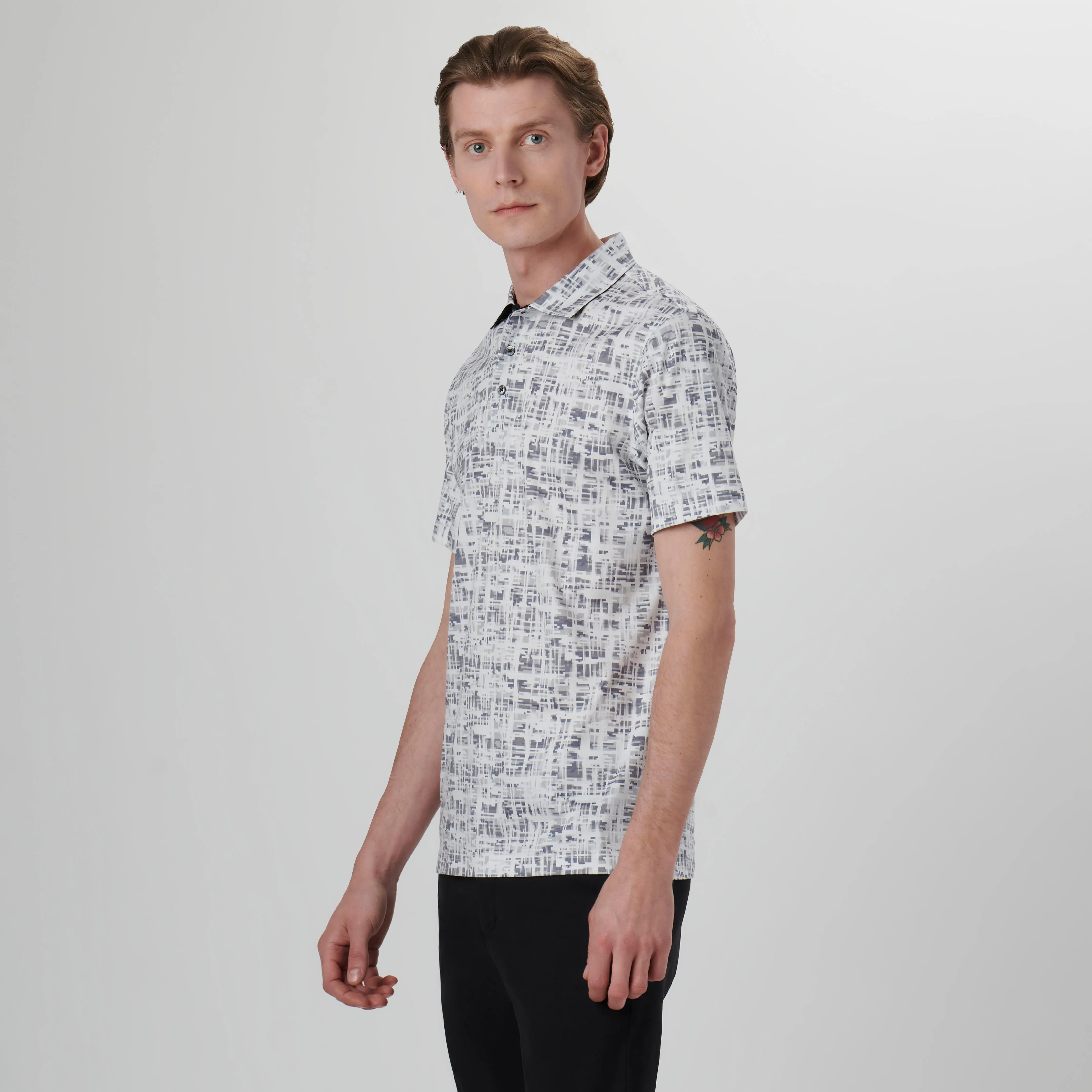 Hendrix Abstract Print Polo Shirt sold by Bugatchi product image thumbnail 3