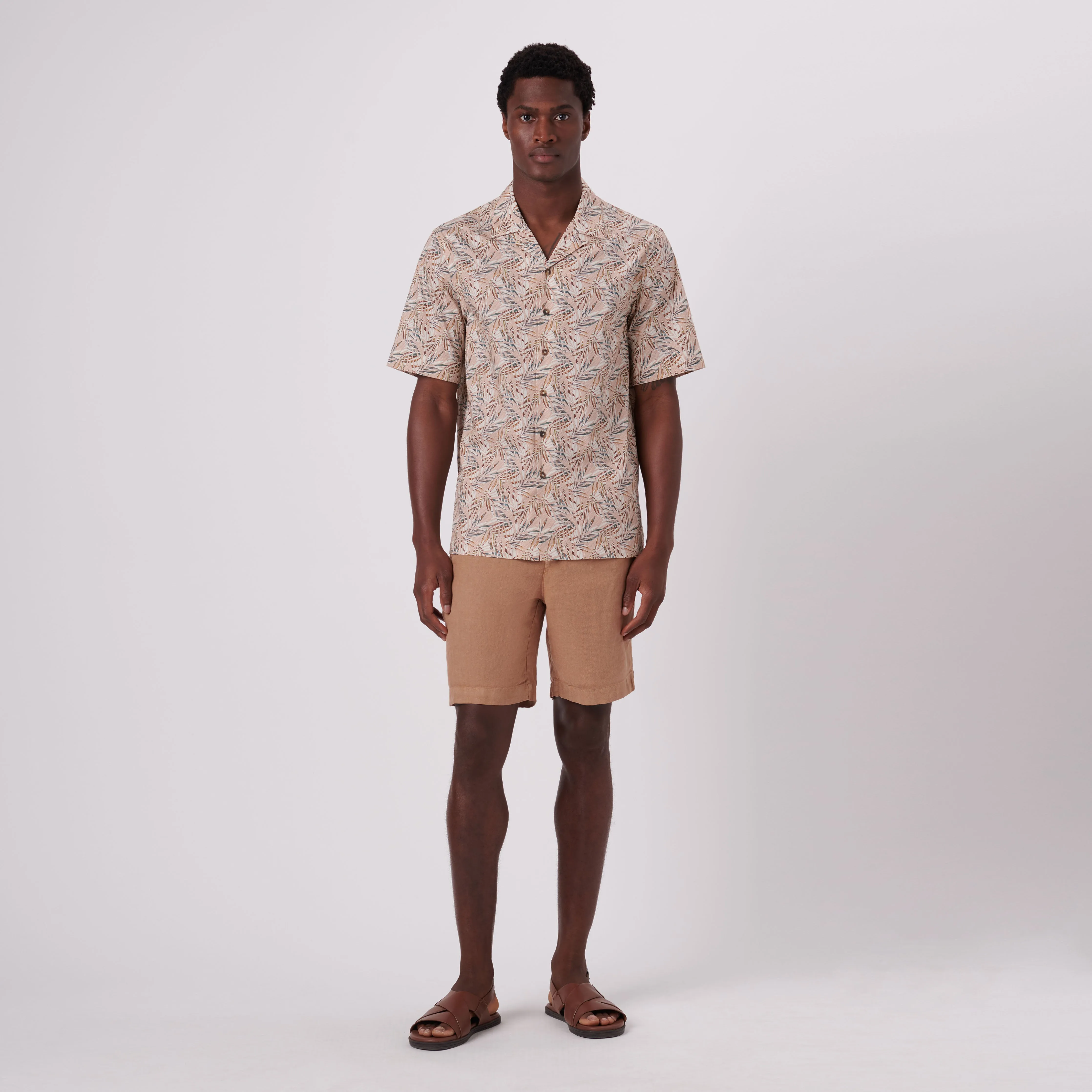 Jackson Leaf Print Short Sleeve Shirt sold by Bugatchi product image thumbnail 5