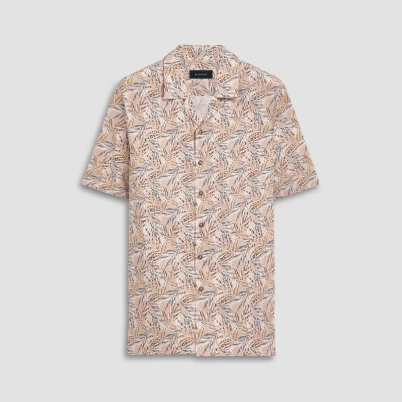 Jackson Leaf Print Short Sleeve Shirt sold by Bugatchi