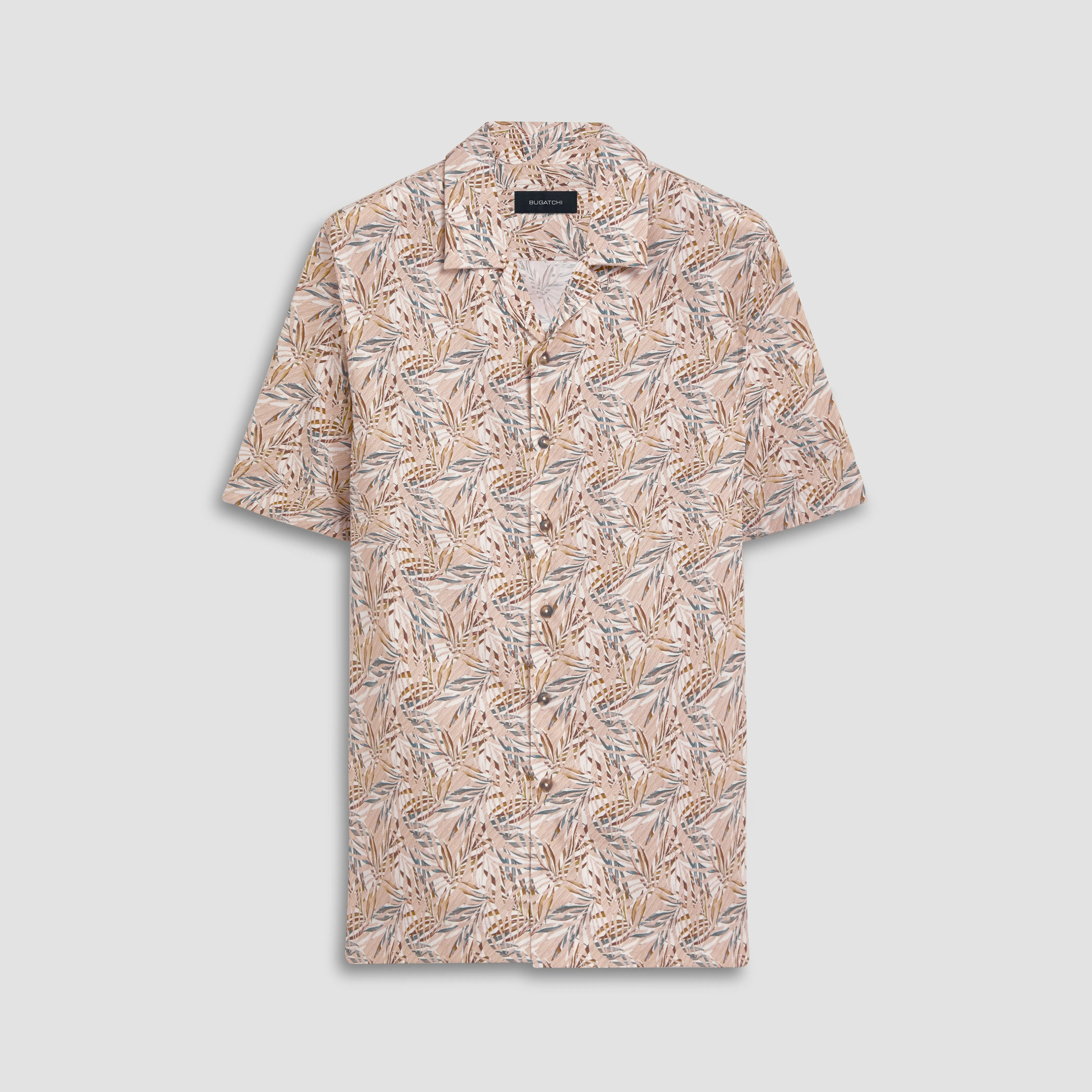 Jackson Leaf Print Short Sleeve Shirt sold by Bugatchi