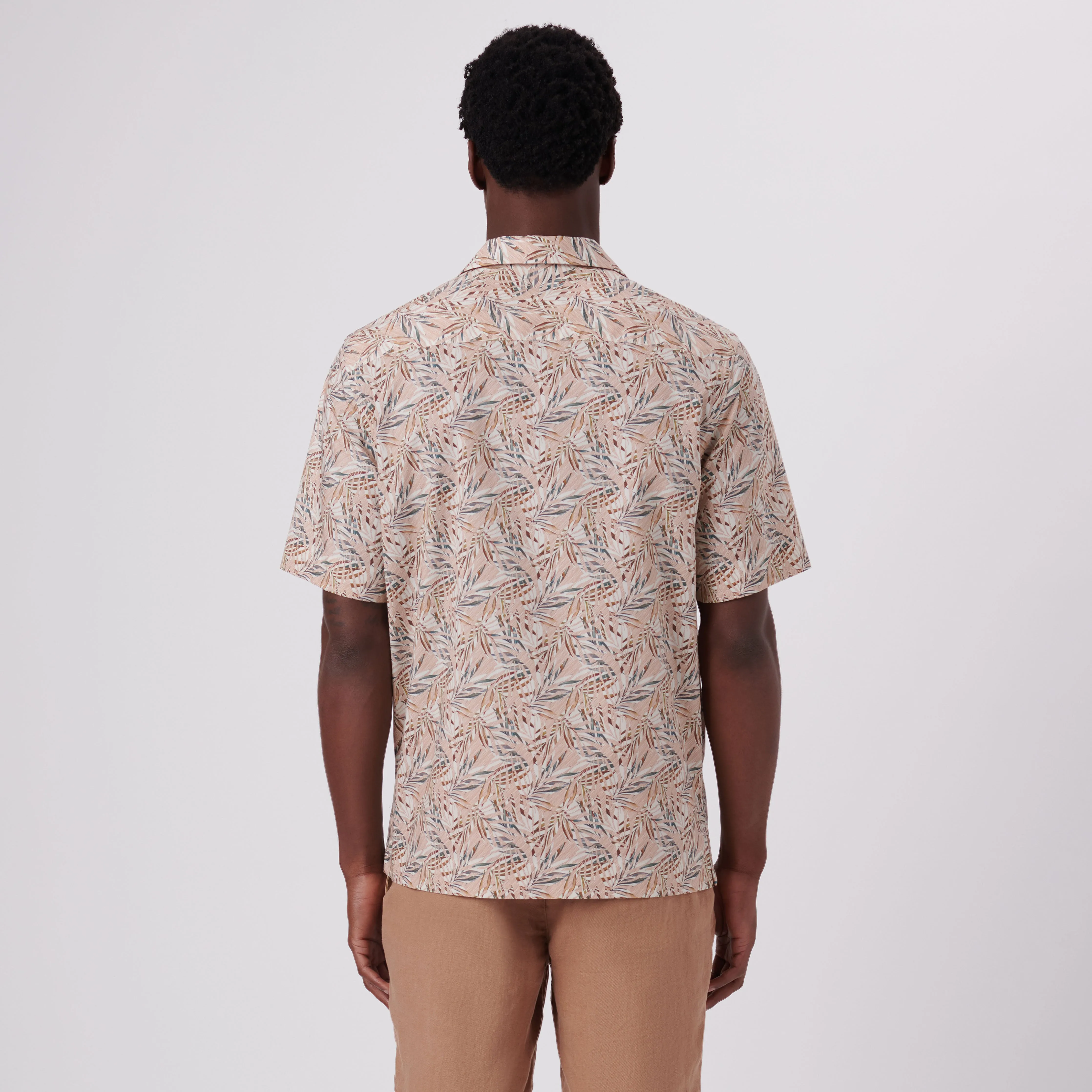 Jackson Leaf Print Short Sleeve Shirt sold by Bugatchi product image thumbnail 4