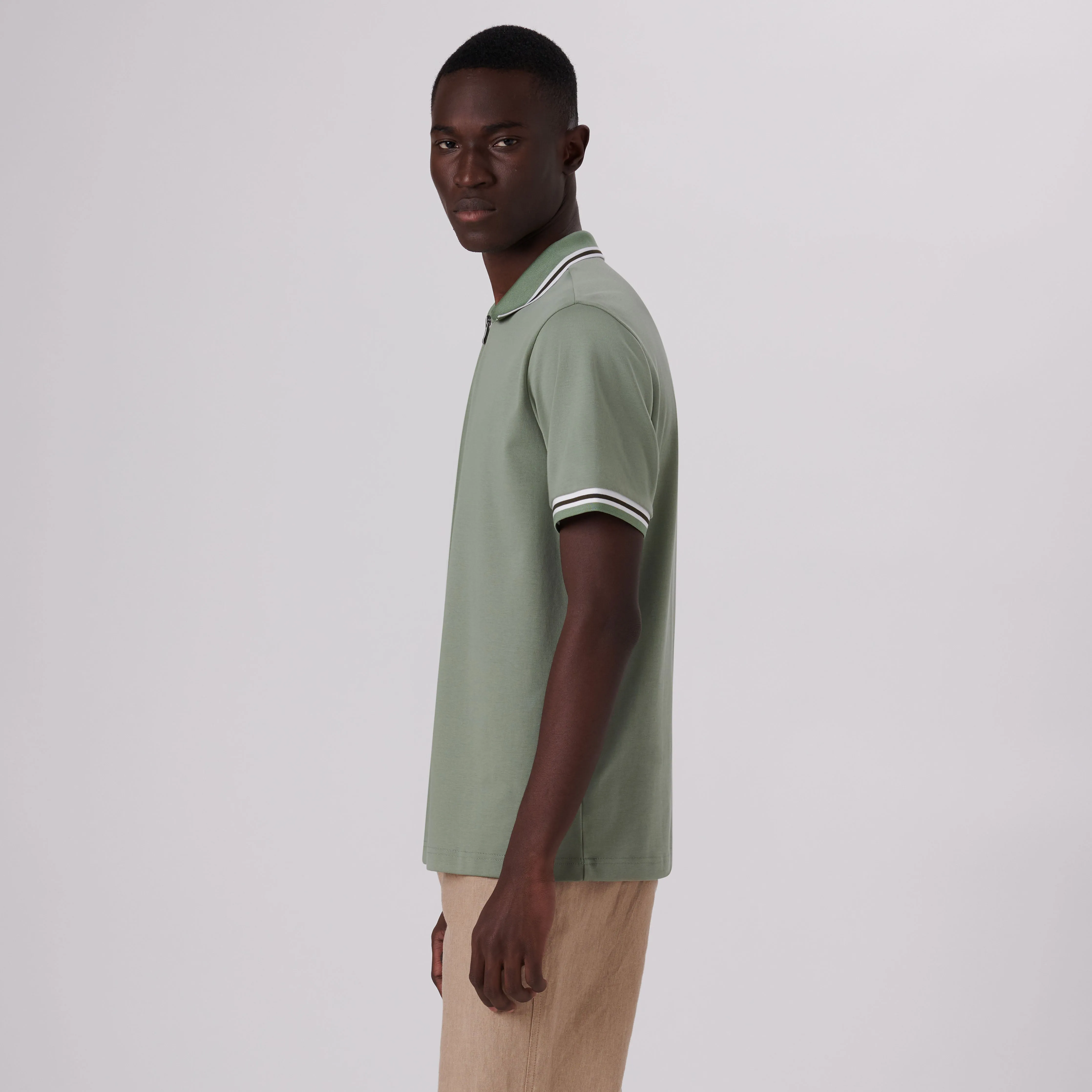 Quarter Zip Polo Shirt sold by Bugatchi product image thumbnail 3