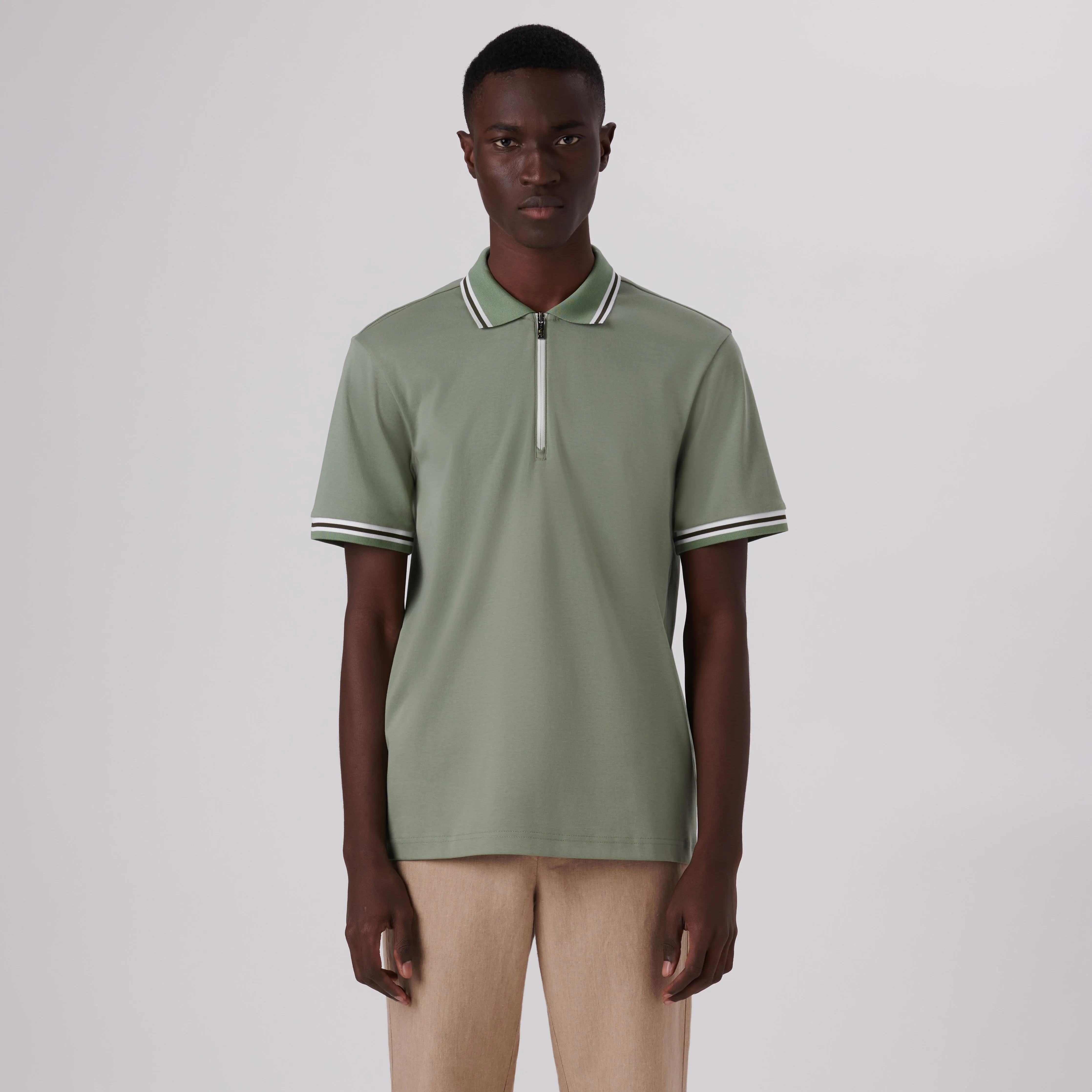 Quarter Zip Polo Shirt sold by Bugatchi product image thumbnail 2