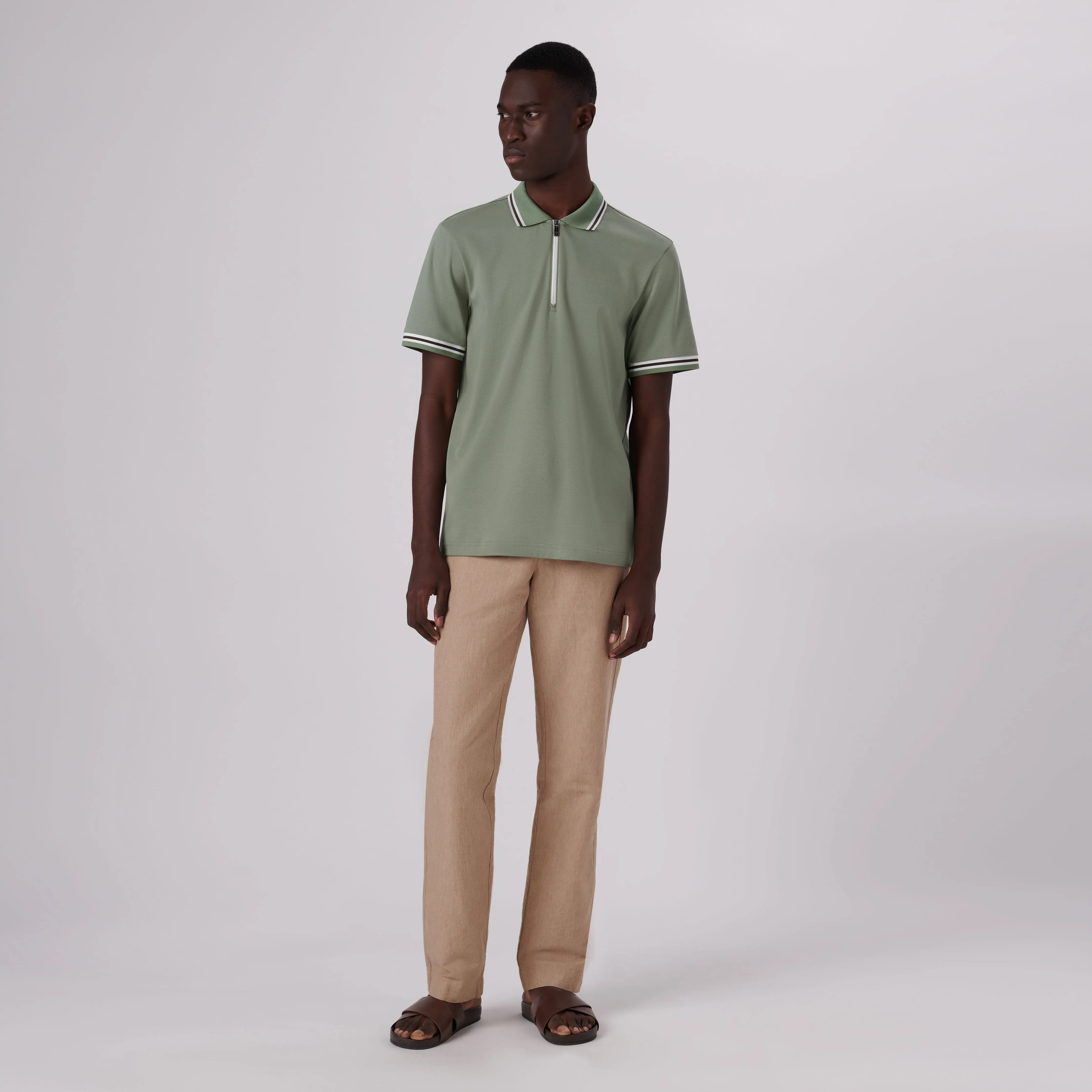 Quarter Zip Polo Shirt sold by Bugatchi product image thumbnail 5