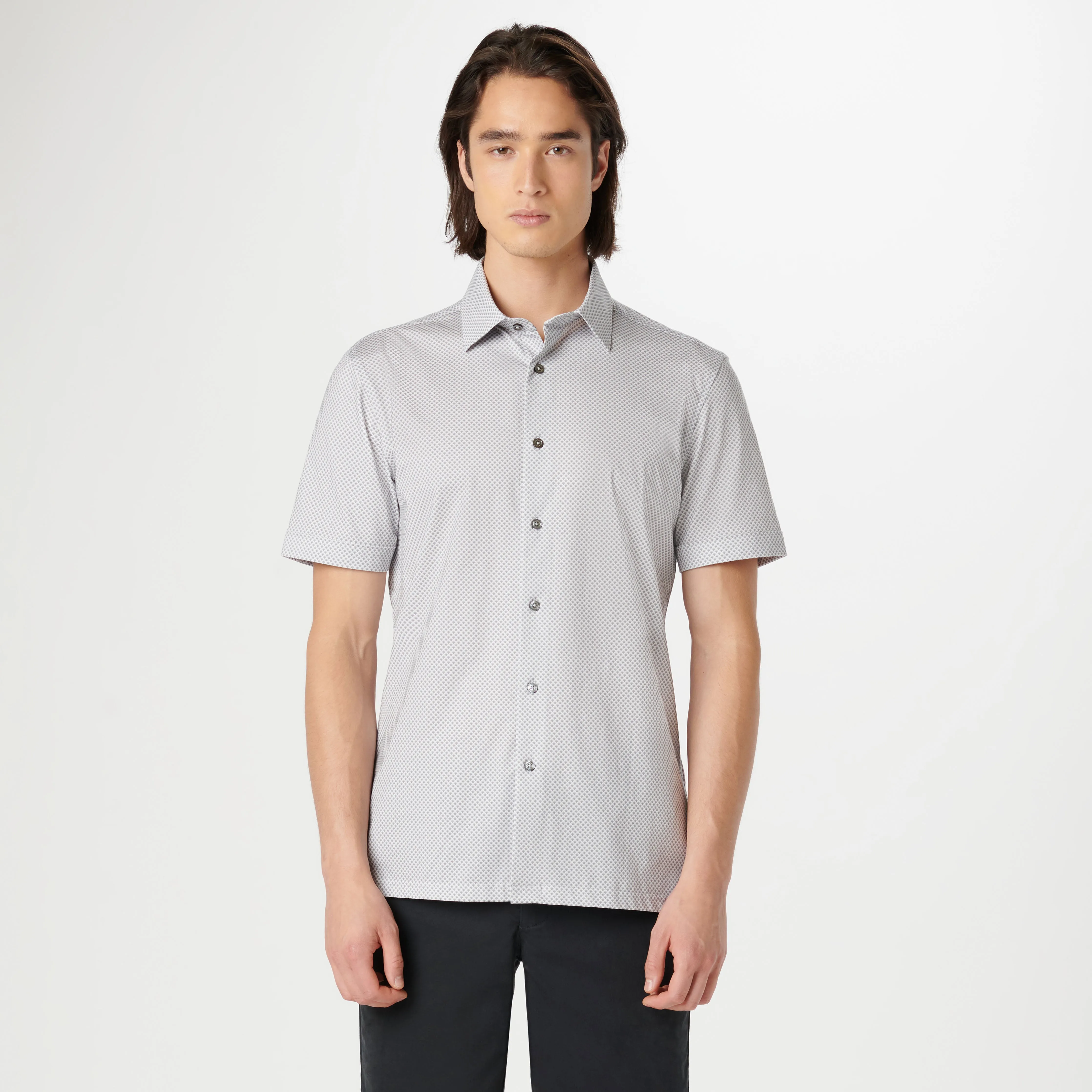 Milo Fish Scale OoohCotton Short Sleeve Shirt sold by Bugatchi product image thumbnail 2
