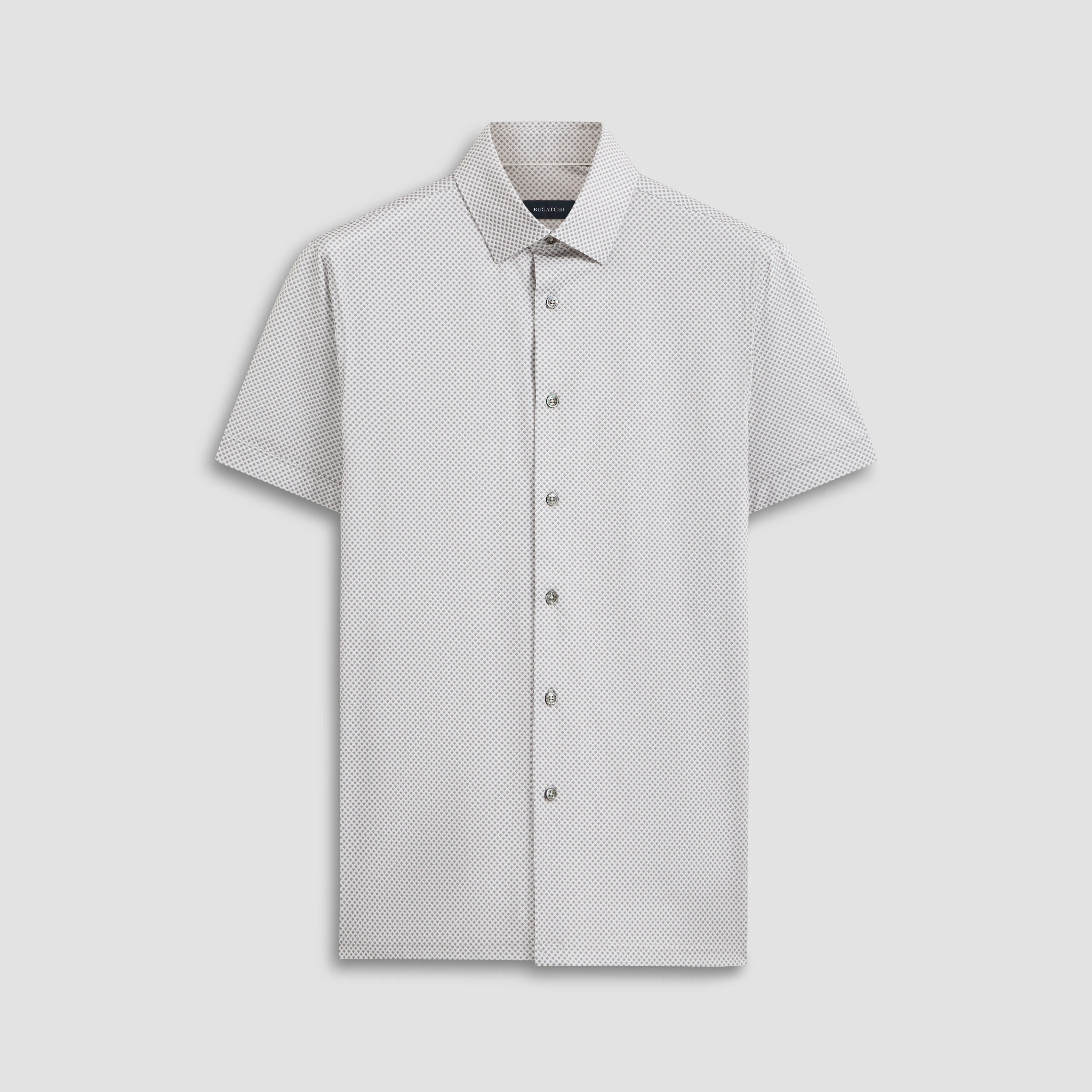 Milo Fish Scale OoohCotton Short Sleeve Shirt sold by Bugatchi