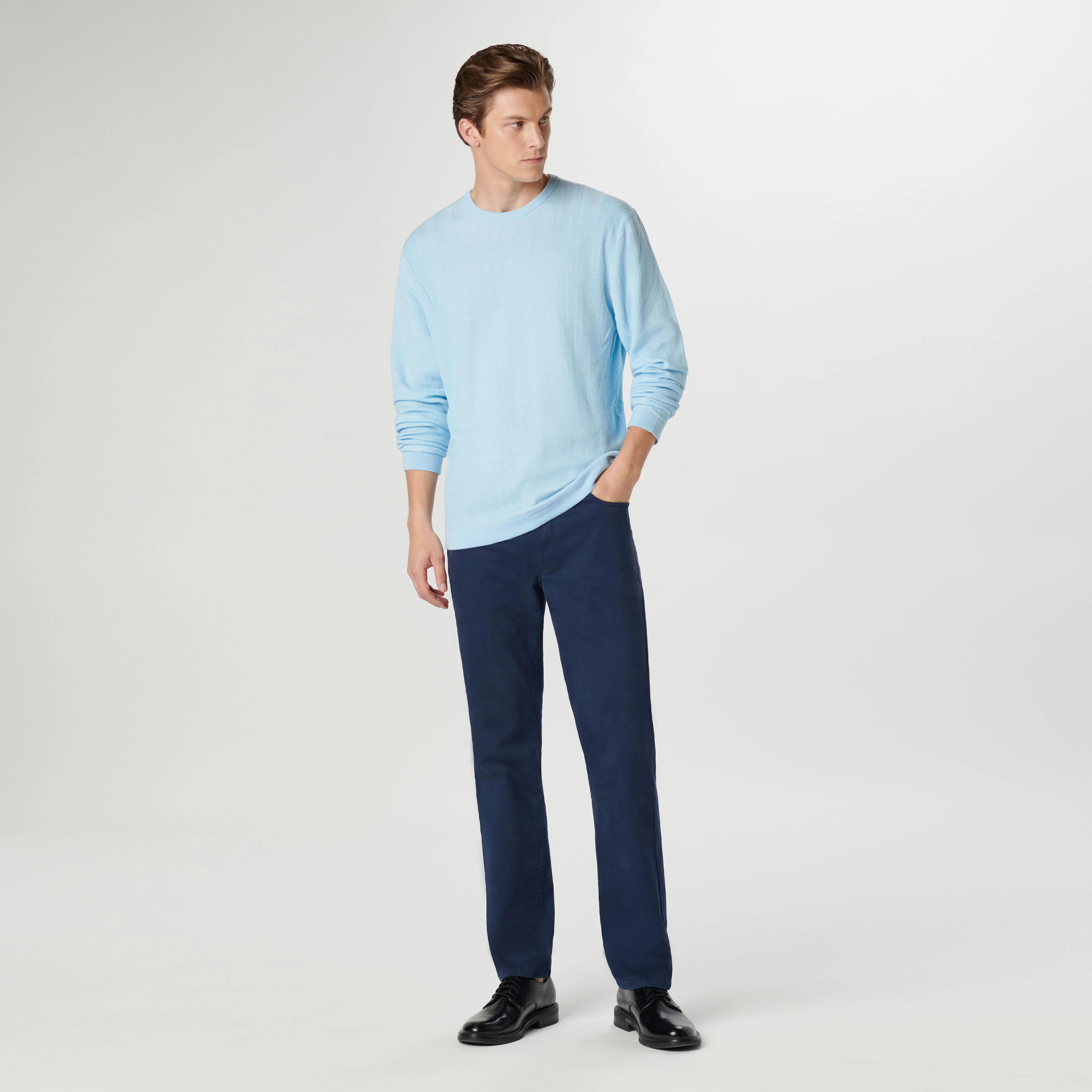 Thin Rib Crew Neck Sweater sold by Bugatchi product image thumbnail 5