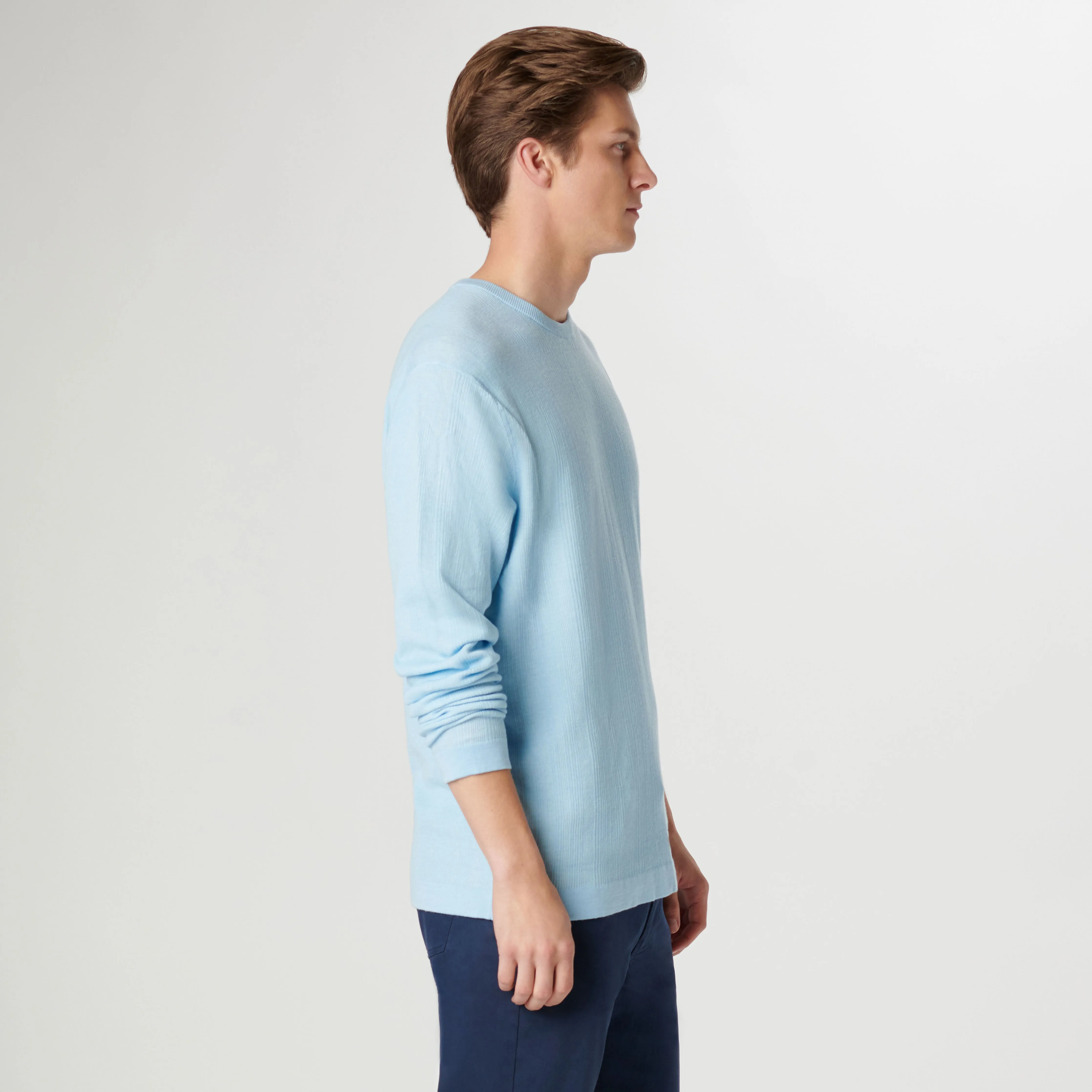 Thin Rib Crew Neck Sweater sold by Bugatchi product image thumbnail 3