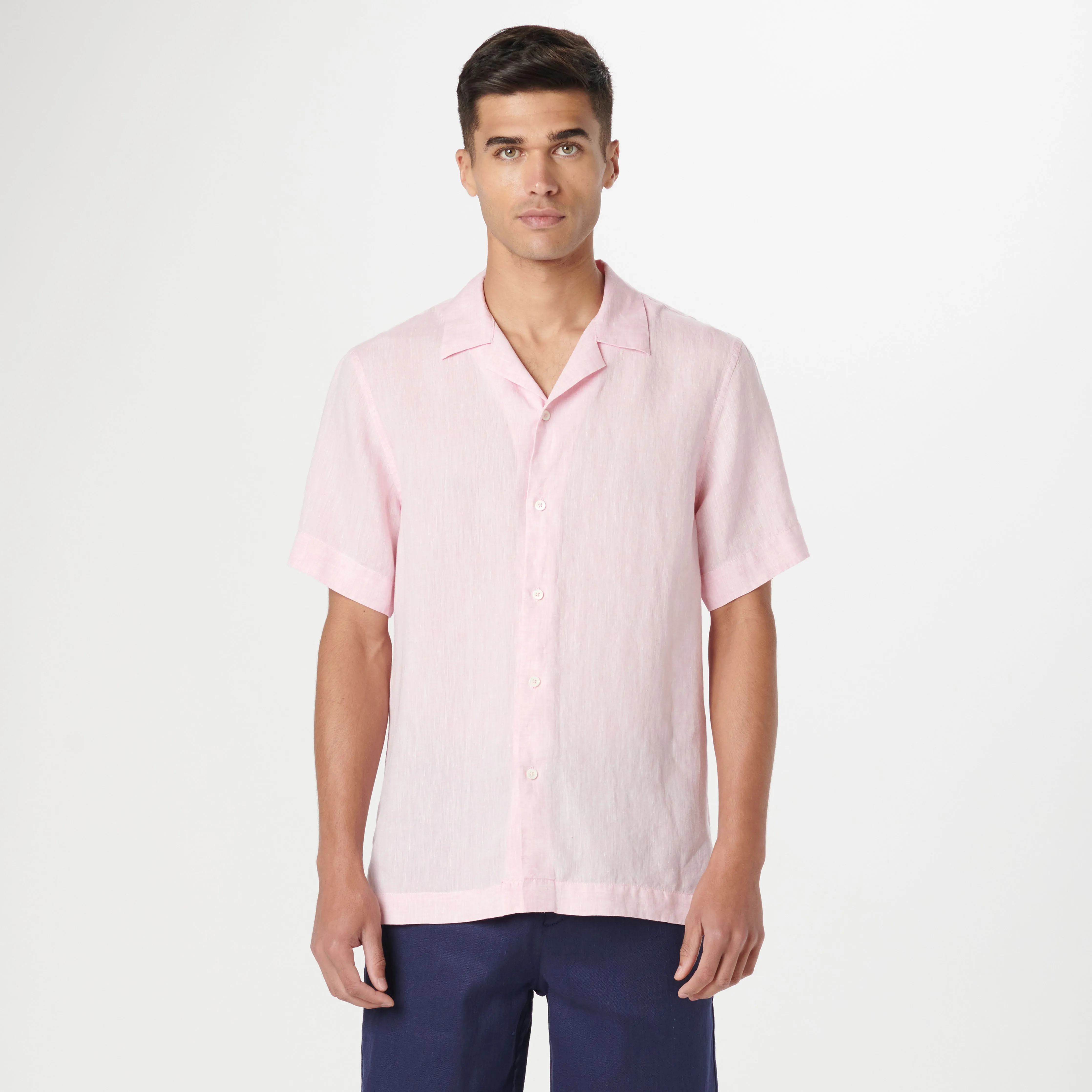 Jackson Solid Short Sleeve Linen Shirt sold by Bugatchi product image thumbnail 2