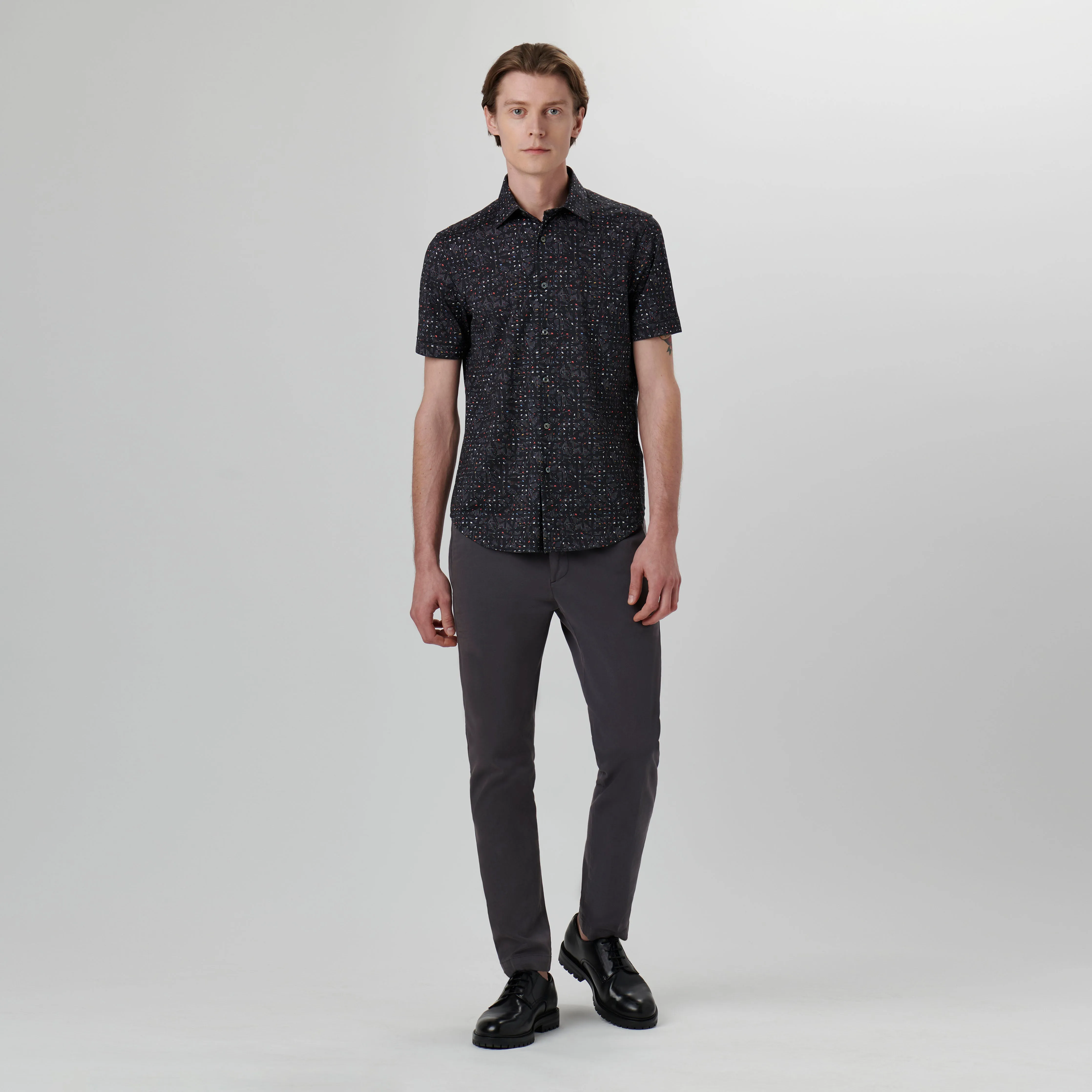 Miles Abstract OoohCotton Short Sleeve Shirt sold by Bugatchi product image thumbnail 5