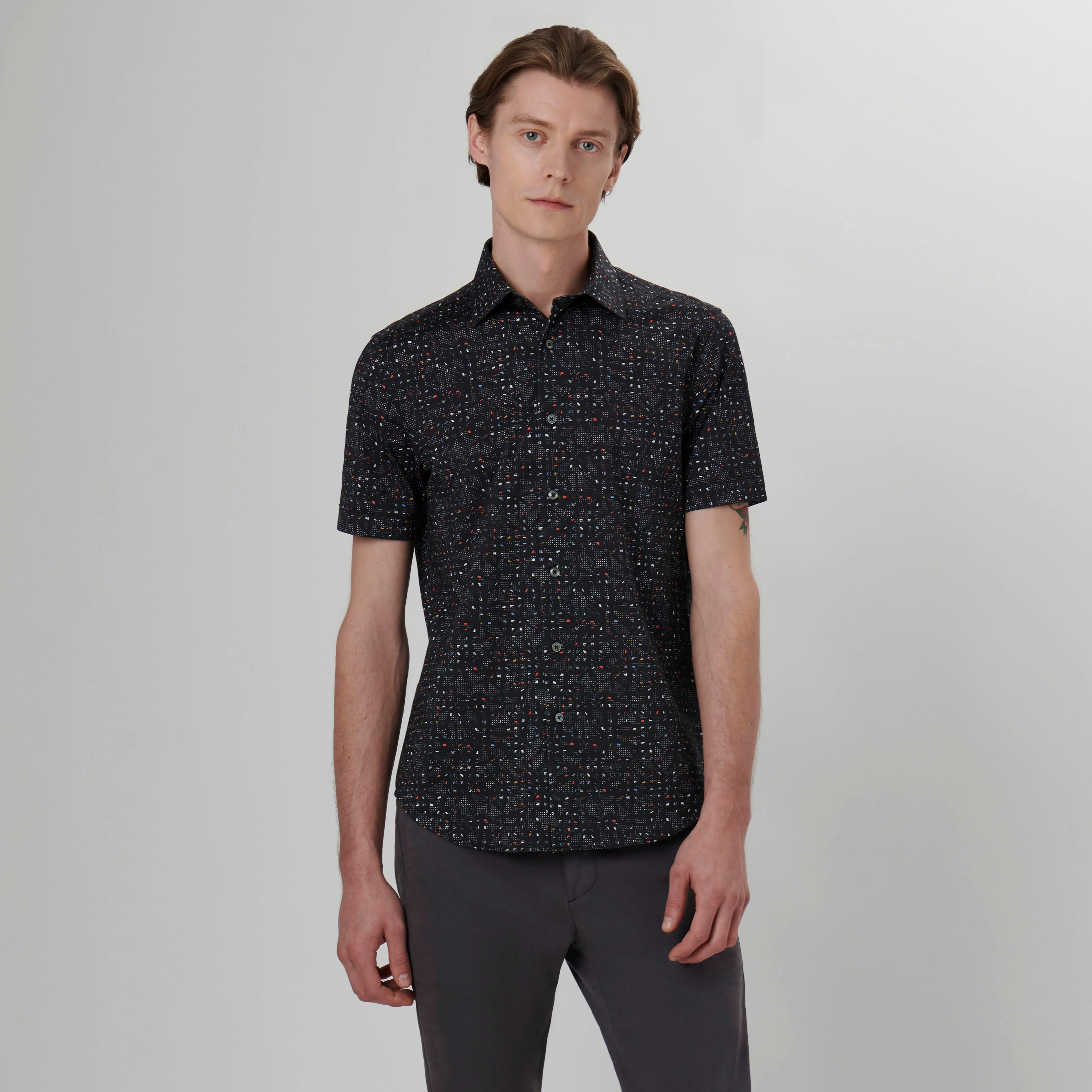 Miles Abstract OoohCotton Short Sleeve Shirt sold by Bugatchi product image thumbnail 2